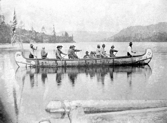 Membres du « Dean's Big Show » à la jonction des rivières des Outaouais et Mattawa, 1886