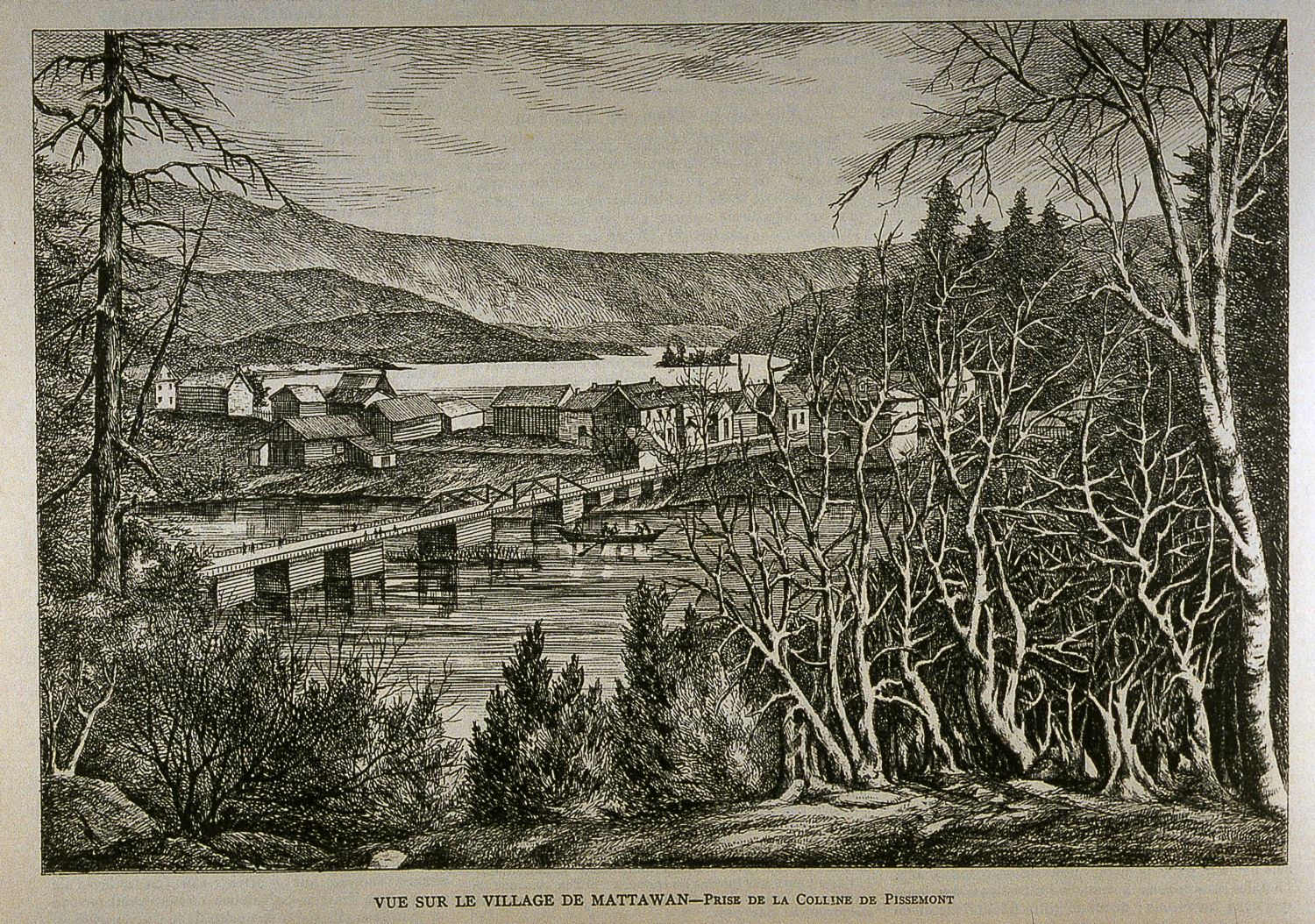 Vue sur le village de Mattawan, 1881