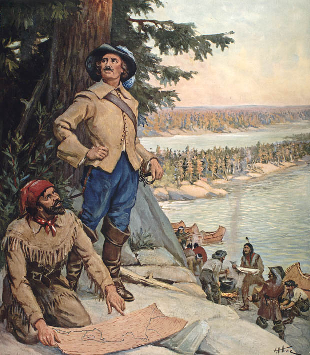 Peinture intitulée « La Vérendrye at the Lake of the Woods »