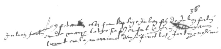 Ci-dessus : l’acte de baptême de 1621 pour Julien Fortin à Notre-Dame à St-Cosme-en-Vairais, Sarthe . Source : Fédération québécoise des sociétés de généalogie, Fichier Origine , base de données en ligne (http://www.fichierorigine.com: consulté le 22 avr 2019), pour Julien Fortin (personne no. 241549). Droite : St-Cosme-en-Vairais, Sarthe (source : Google Maps).