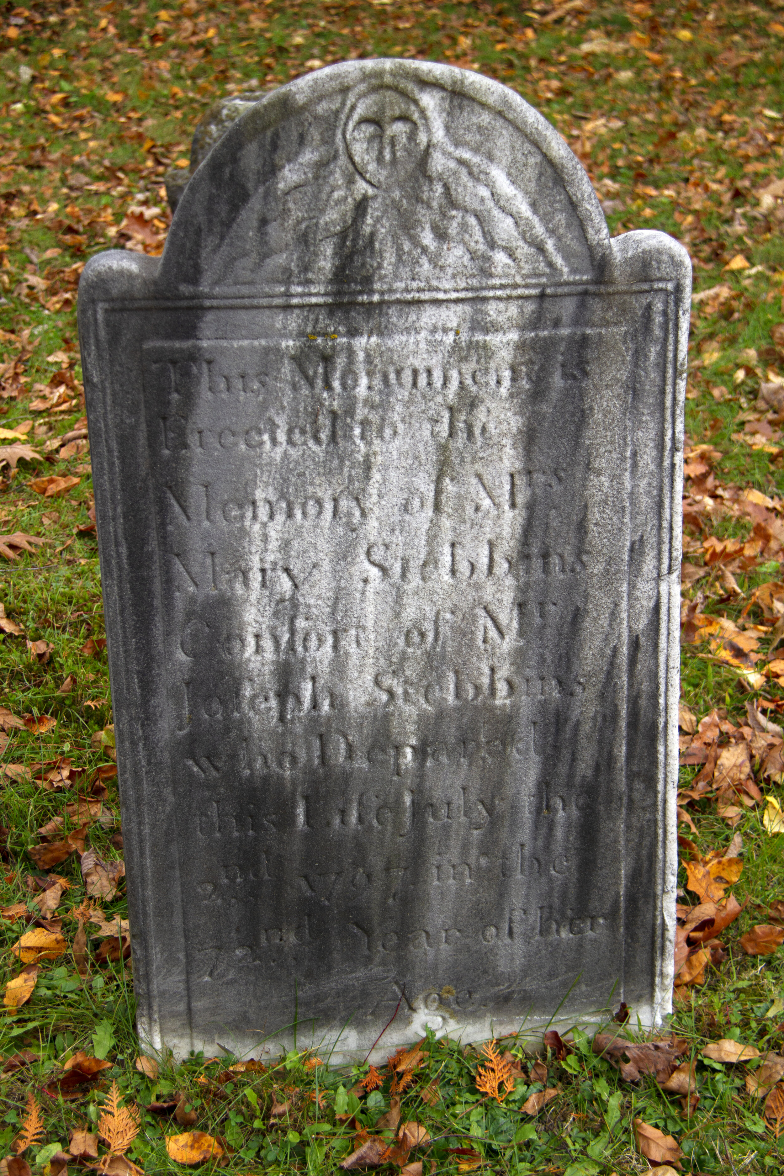 Pierre tombale Stebbins, ancien cimetière de Deerfield