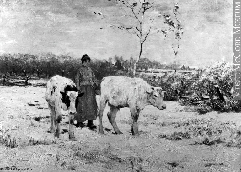 "Woman with cattle"