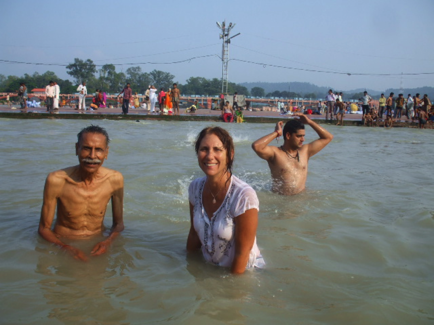 KC and Susan soak in the The Ganges River, 2016  �