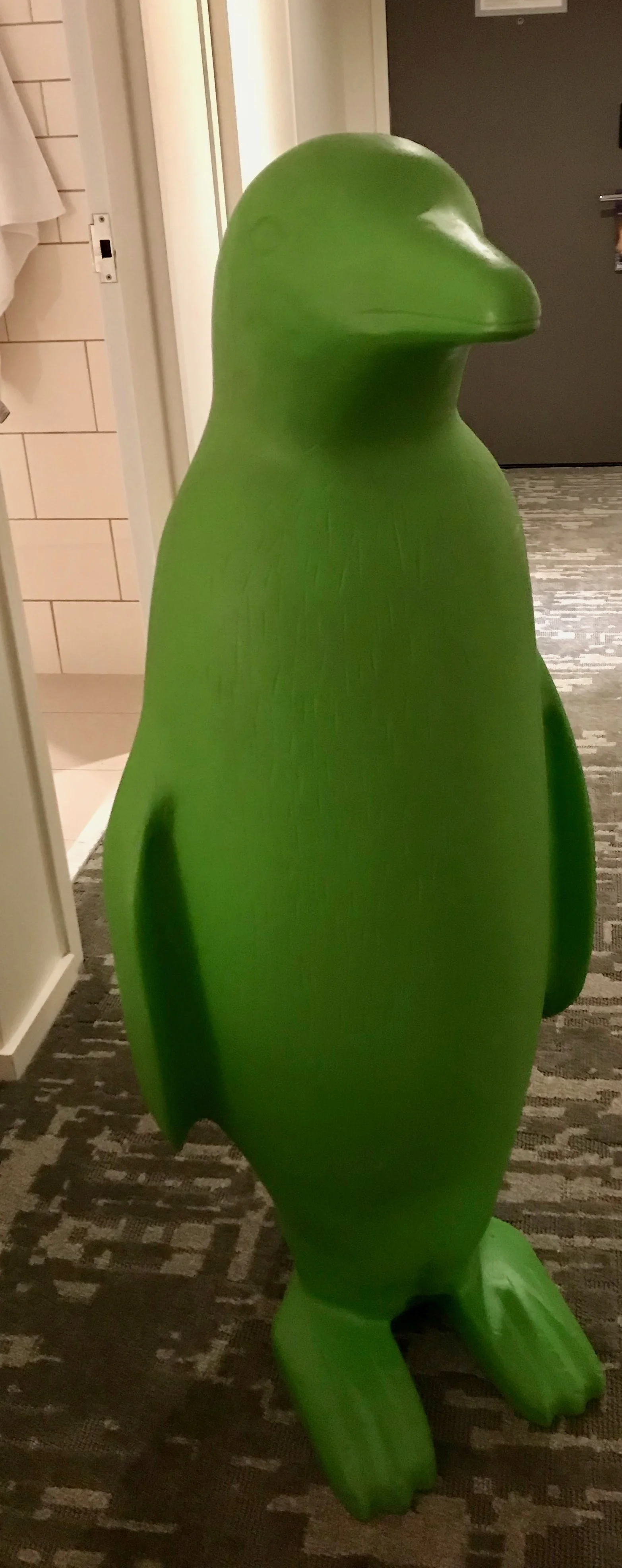 At 21c Museum Hotel these playful penguins pop up in the elevators, hallways— even your bed sometimes!