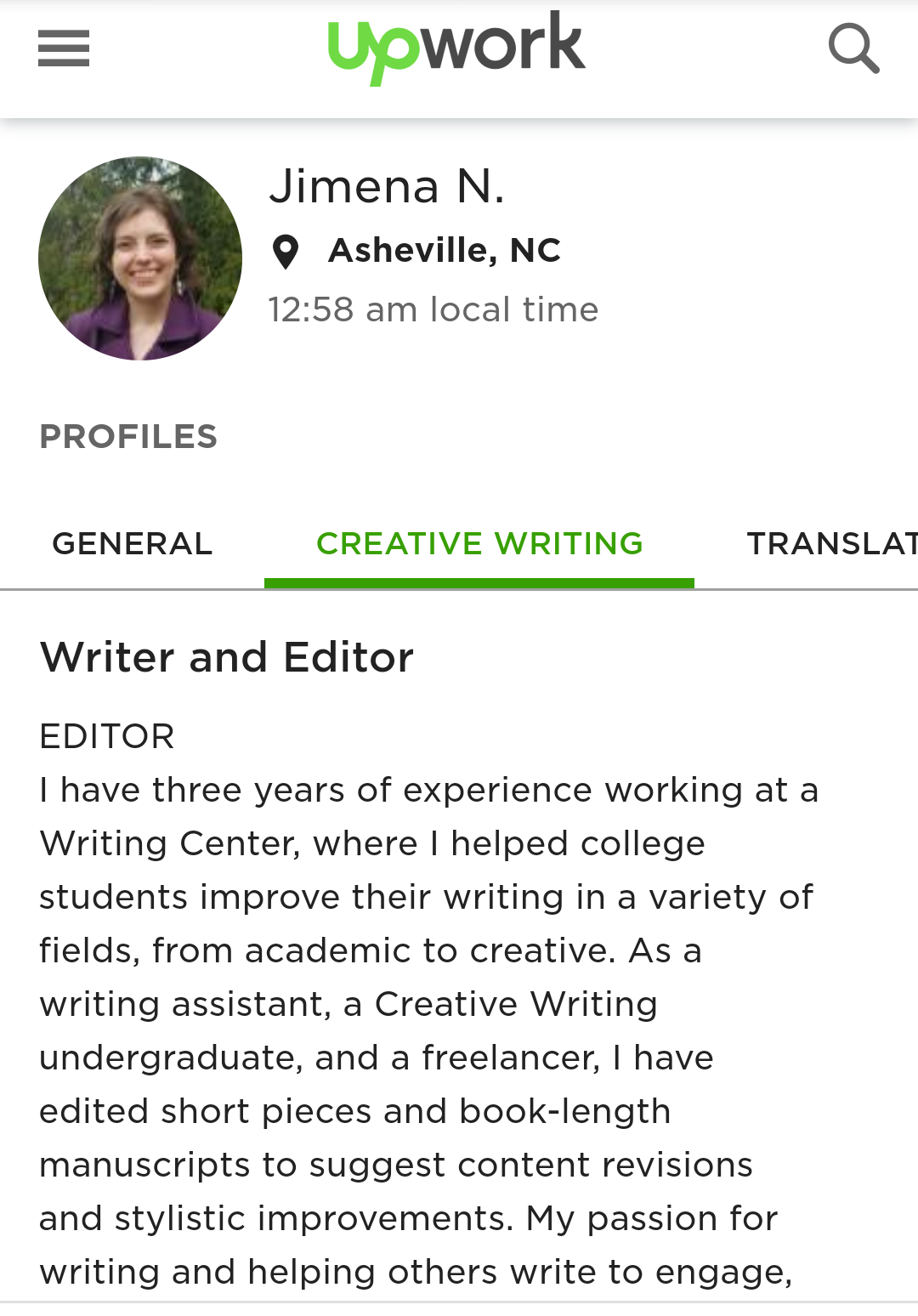 My Upwork profile.