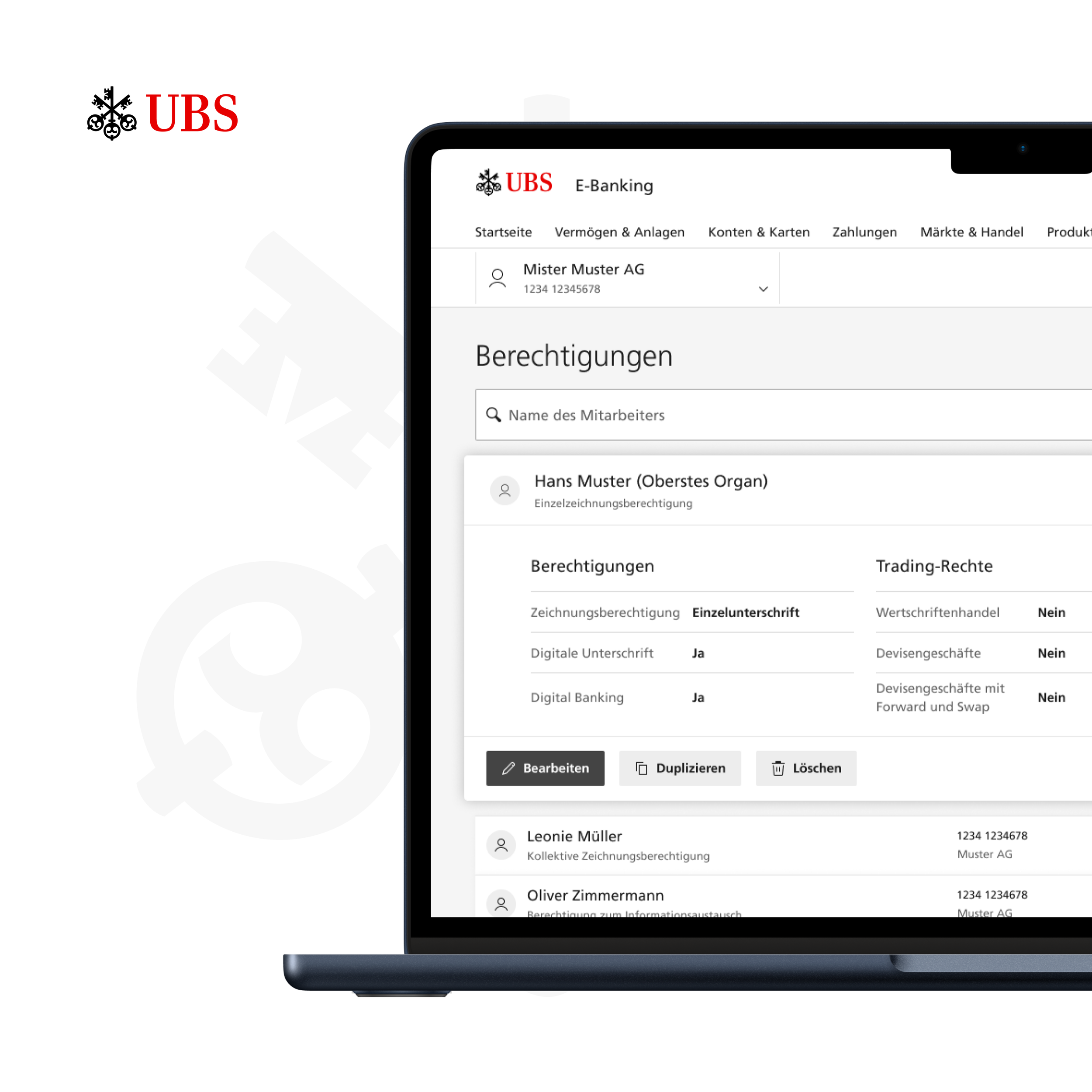 UBS® E-Banking authorizations