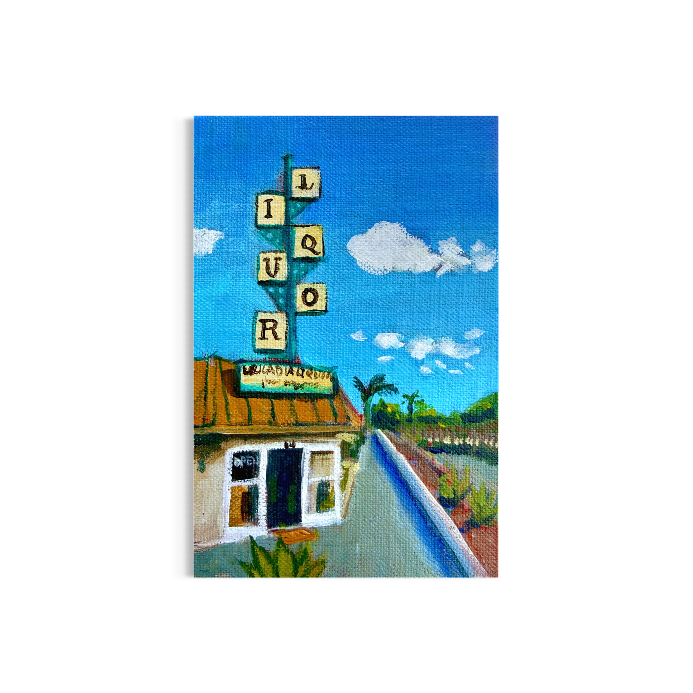 87/100: Leucadia Liquor | Original Acrylic Painting on linen board, 4x6"