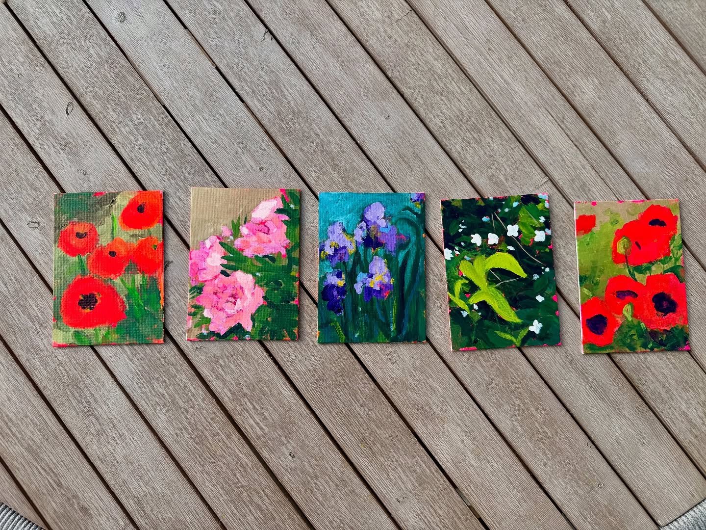 These little cuties will also be part of the French drop! 🤗 They are 5x7&rdquo; on canvas board, thin enough to be framed or great as is! Only $119 + tax &amp; shipping. 

DM me to reserve before sale 😉

What are everyone&rsquo;s summer plans? Comm