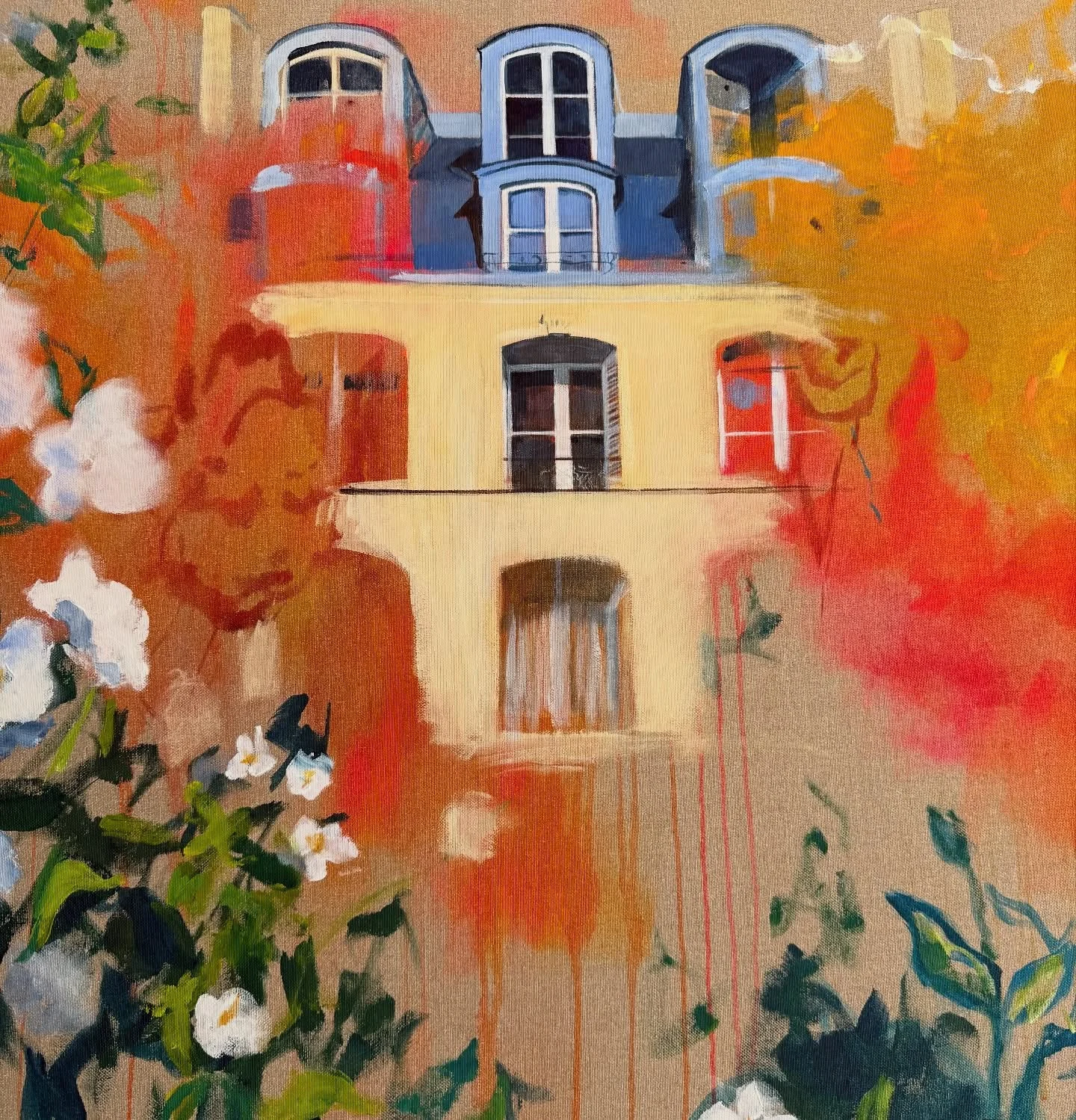 Windows in Progress over here&hellip;I&rsquo;m having fun playing with a dash of realism mixed with ethereal elements in these pieces. 🇫🇷 

See this piece and more at @campfluff Los Angeles (in the Hollywood area) on November 8th! 

Stay tuned for 