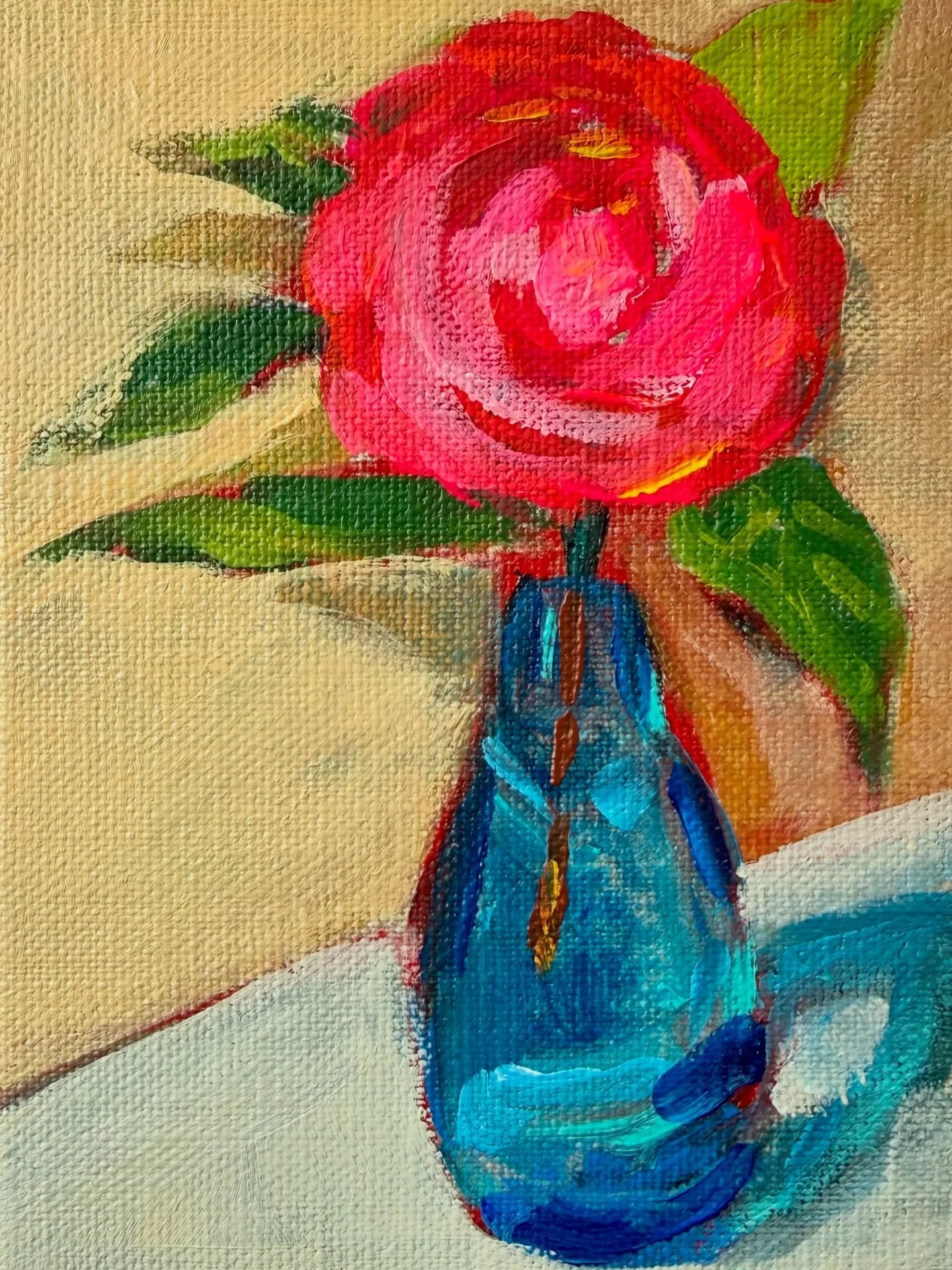 Day 8/100 The day is heavy. I&rsquo;m so glad I have painting to calm the noise when I can&rsquo;t take it anymore. Begonia in the sun ☀️