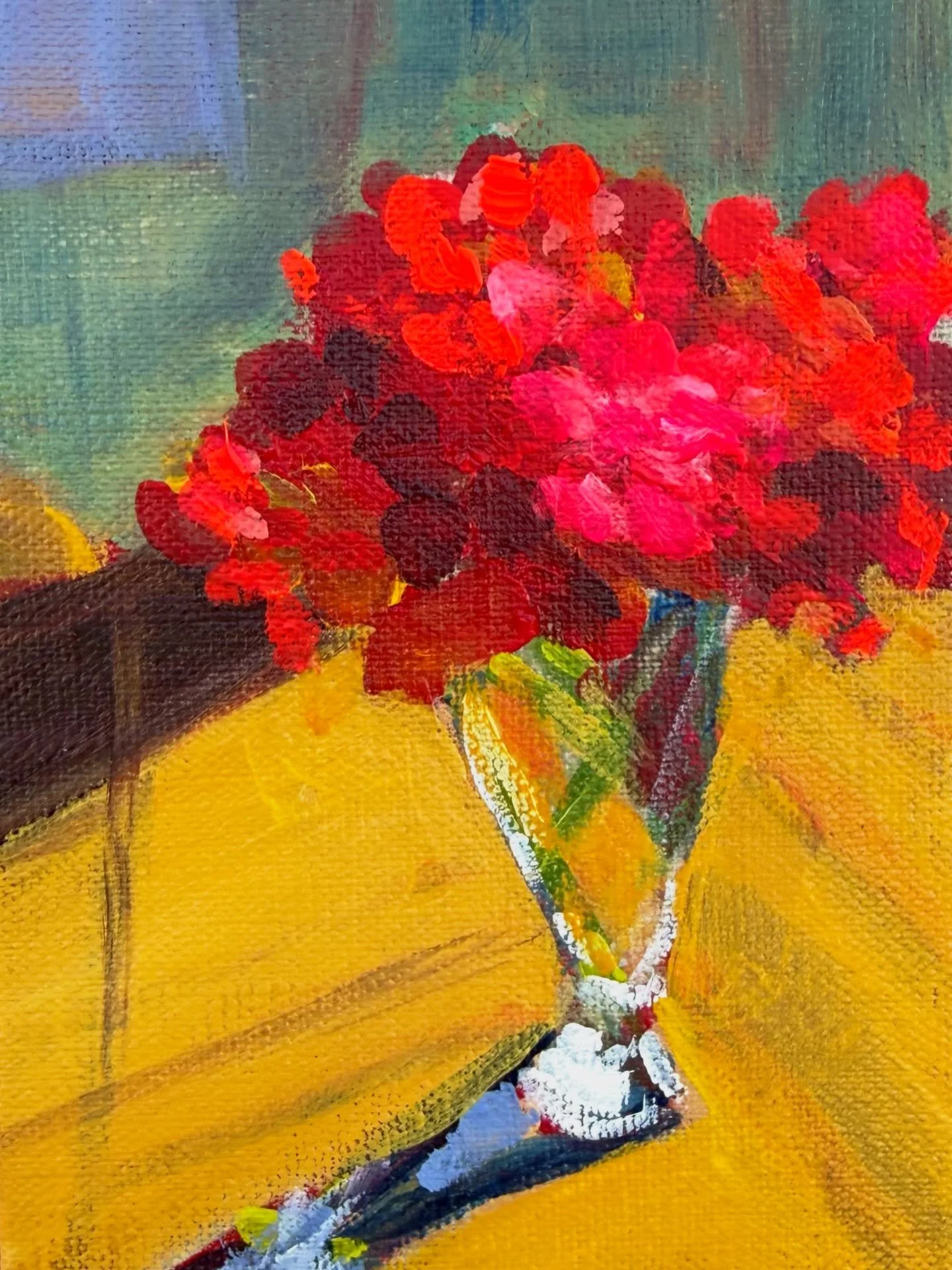 Day 12/100 Geraniums soaking up the sun 😎 

#art #painting #mollyalexart #geraniums