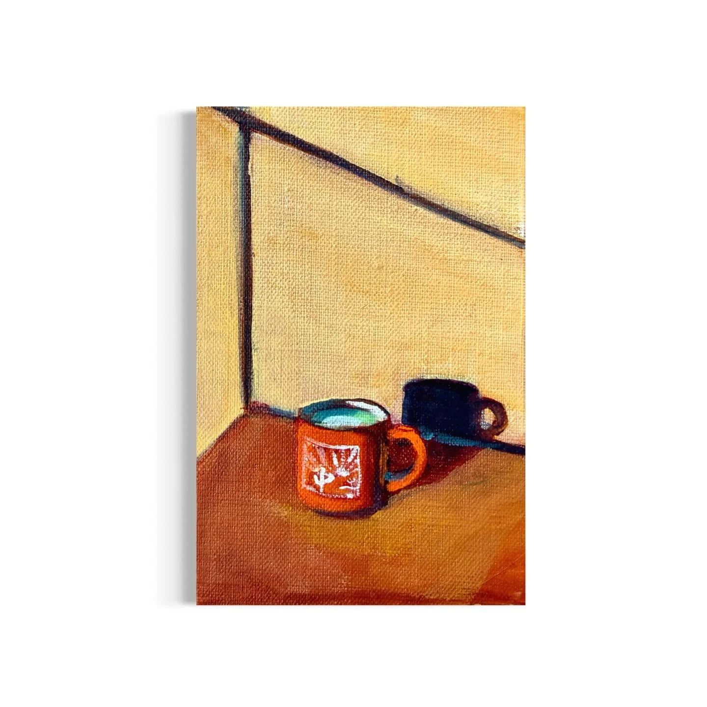 Day 42/100: Morning mug of matcha 🍵 

(not ceremonial grade, sorry Amanda) 
#iykyk #rhobh

#mollyalexart #painting #100daychallenge