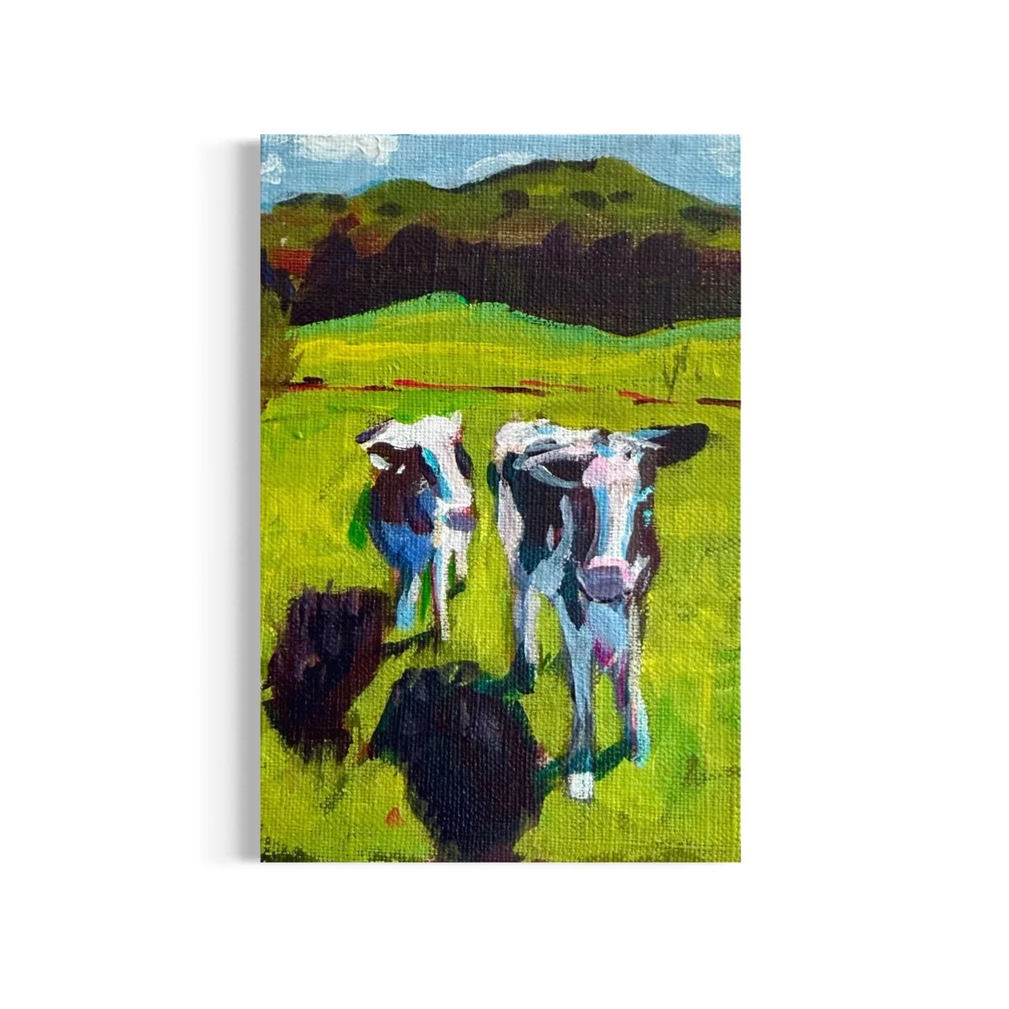 Day 51/100: 🐄🐄
In celebration of my French Connection pt 2 series release, I&rsquo;ve decided to paint some scenes from my time at @chateau_orquevaux last summer.

I originally painted these two cows at the chateau, and they now reside in the perma