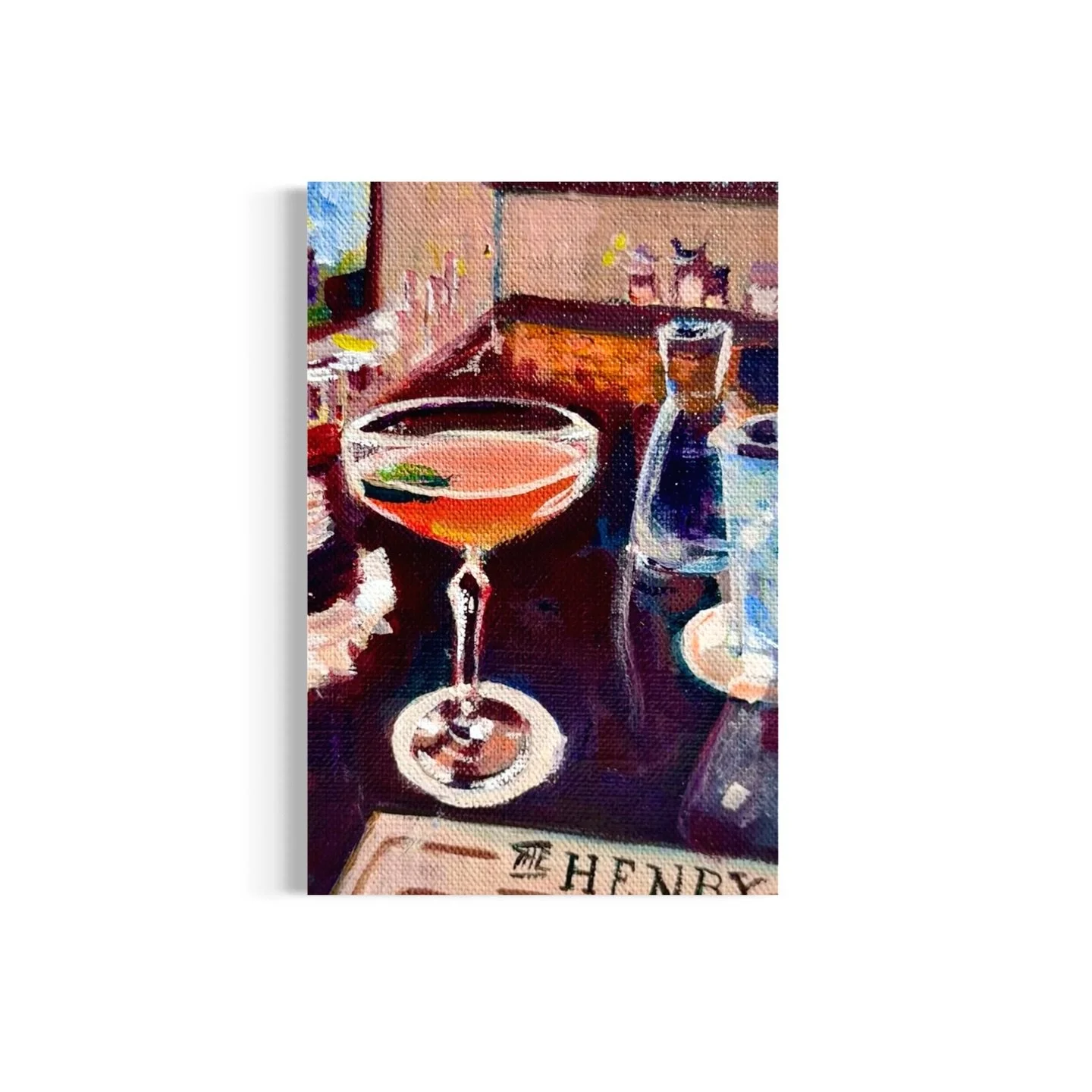 Day 74/100: Drinks at @thehenryrestaurant 🍹 

#thehenry #art #originalartforsale #mollyalexart #cocktailtime