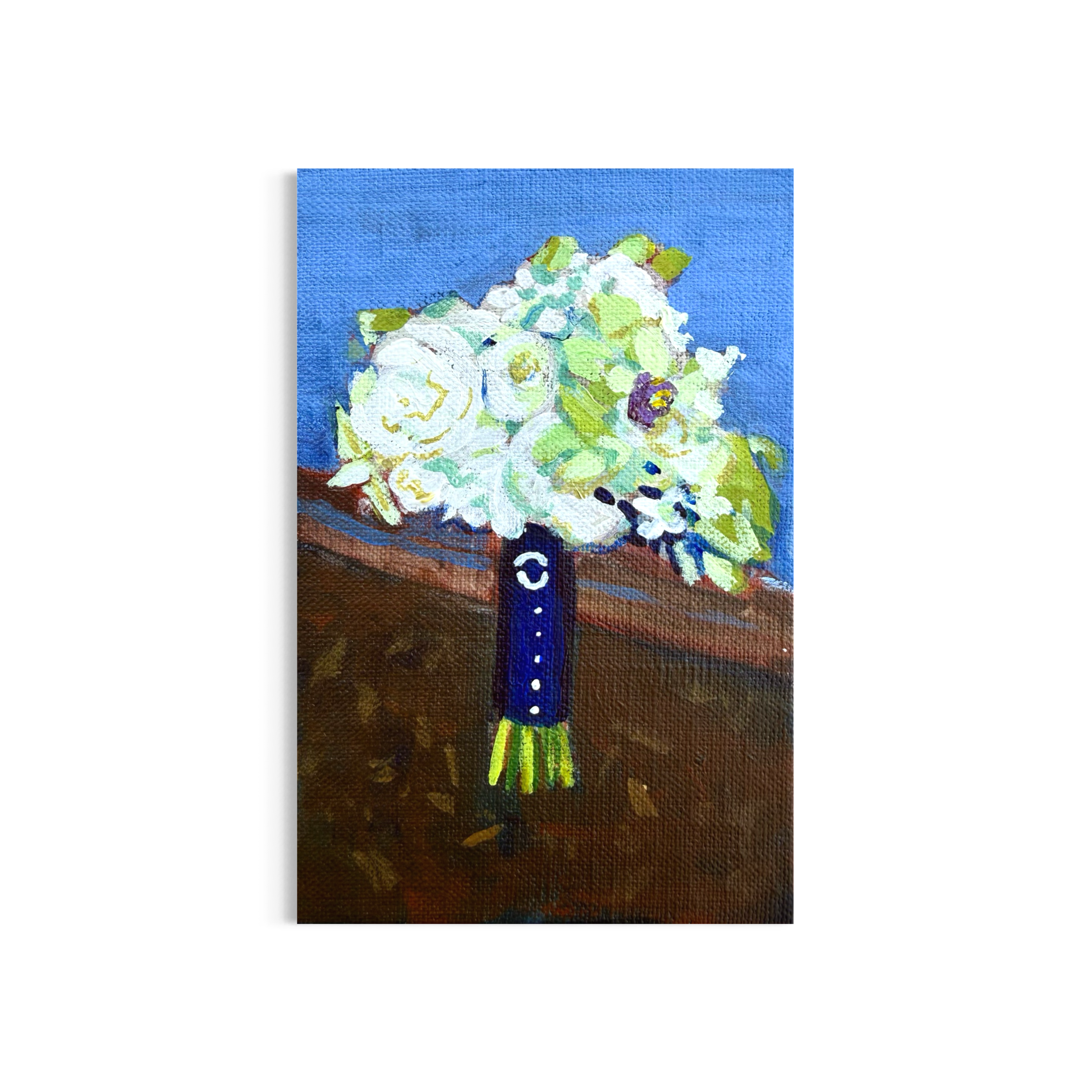 86/100: Wedding Bouquet | Original Acrylic Painting on linen board, 4x6"