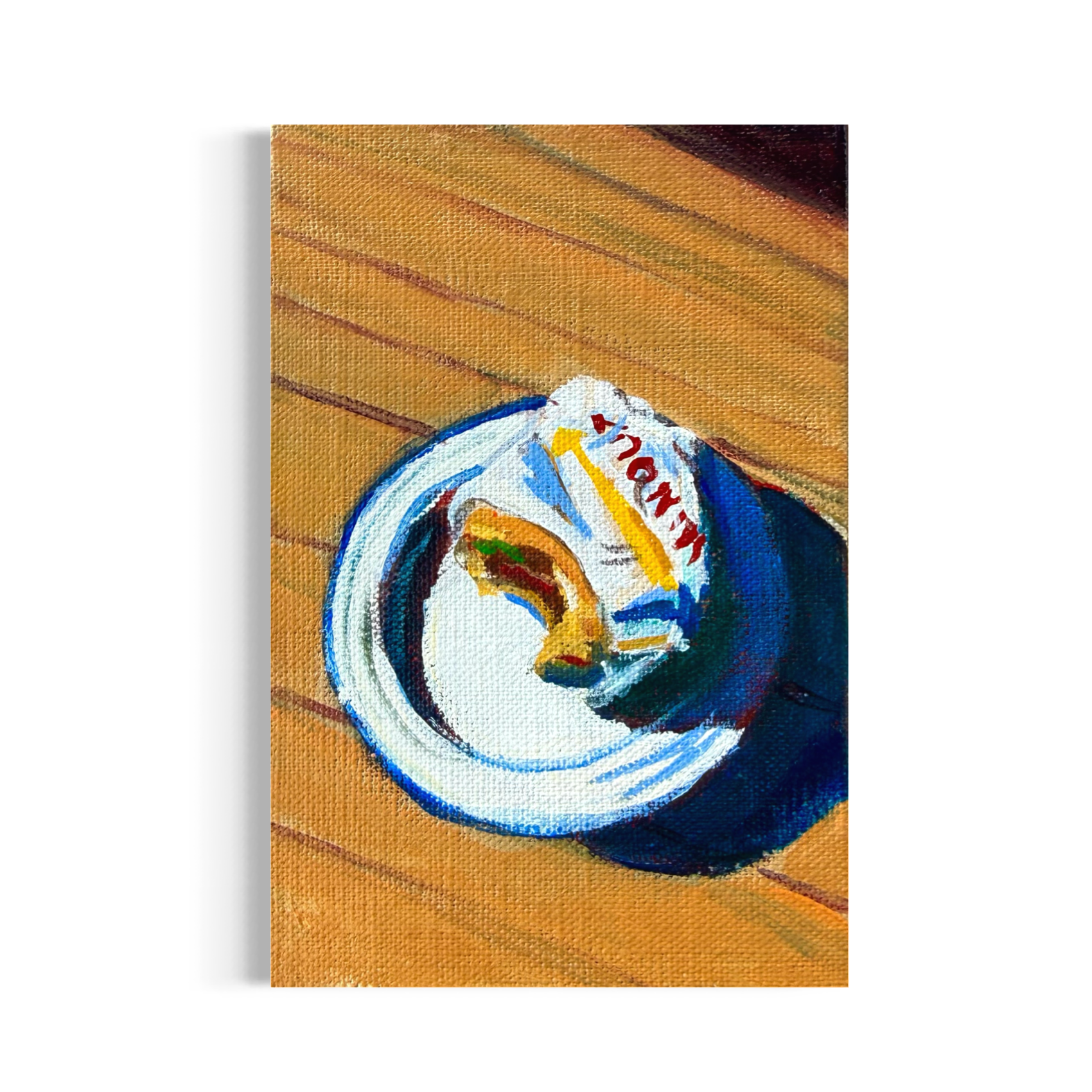 33/100: In n Out Cheeseburger | Original Acrylic Painting on linen board, 4x6"