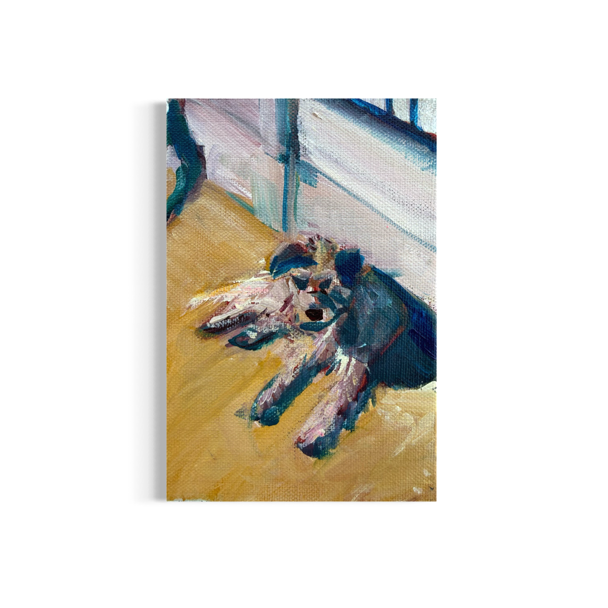 67/100: Lenny | Original Acrylic Painting on linen board, 4x6"