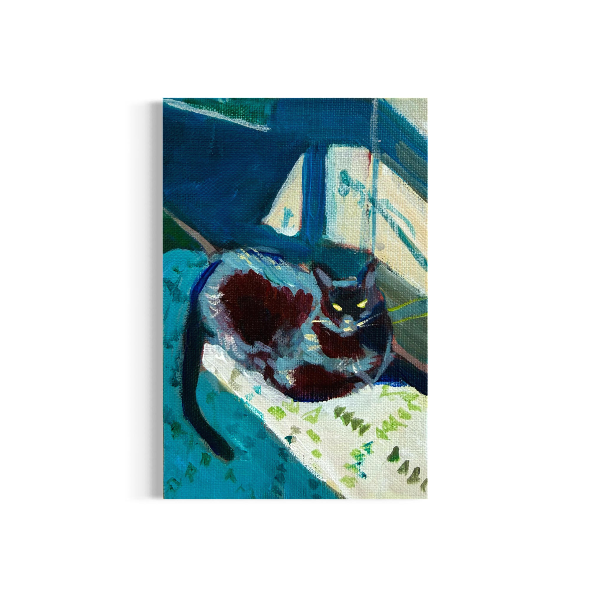 46/100: Mia the Cat #2 | Original Acrylic Painting on linen board, 4x6"