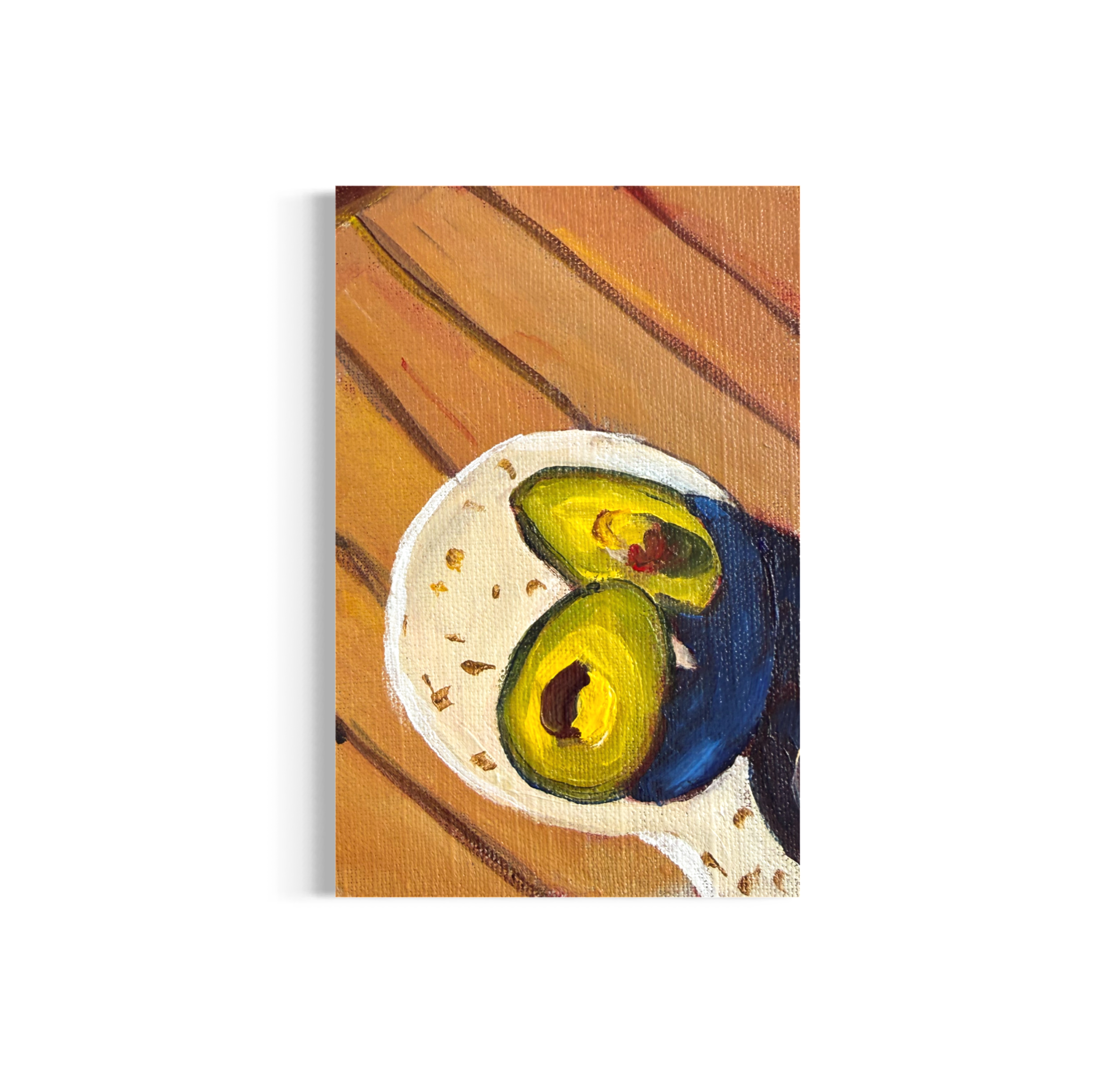 9/100: Avocado | Original Acrylic Painting on linen board, 4x6