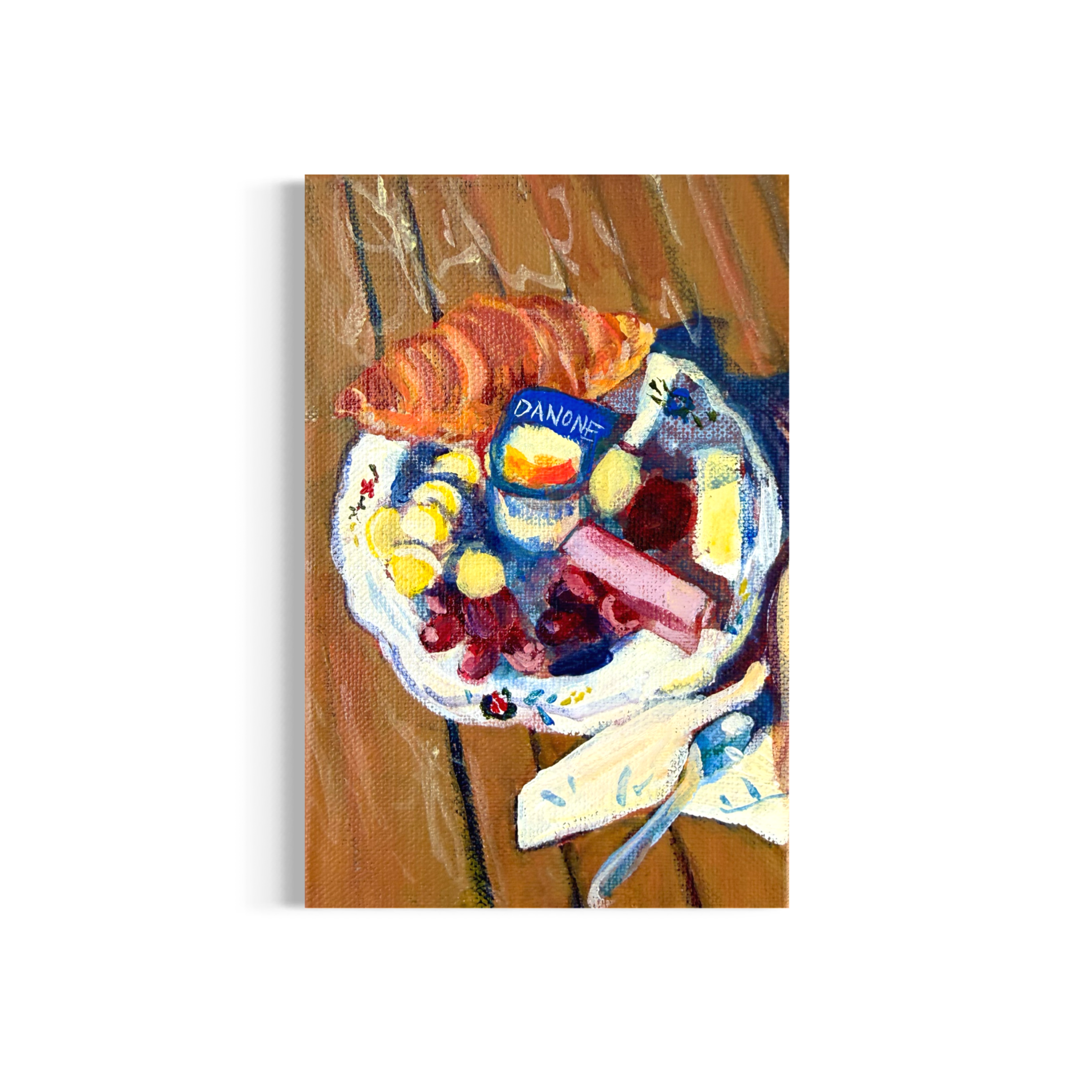 60/100: Chateau Breakfast | Original Acrylic Painting on linen board, 4x6"