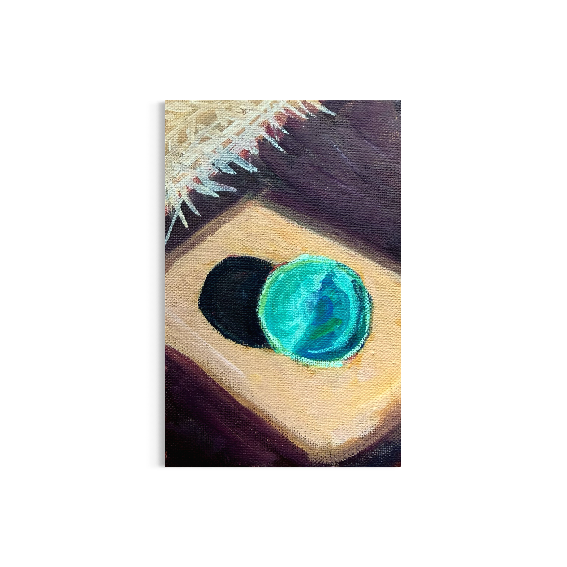 20/100: Teal Bowl | Original Acrylic Painting on linen board, 4x6"