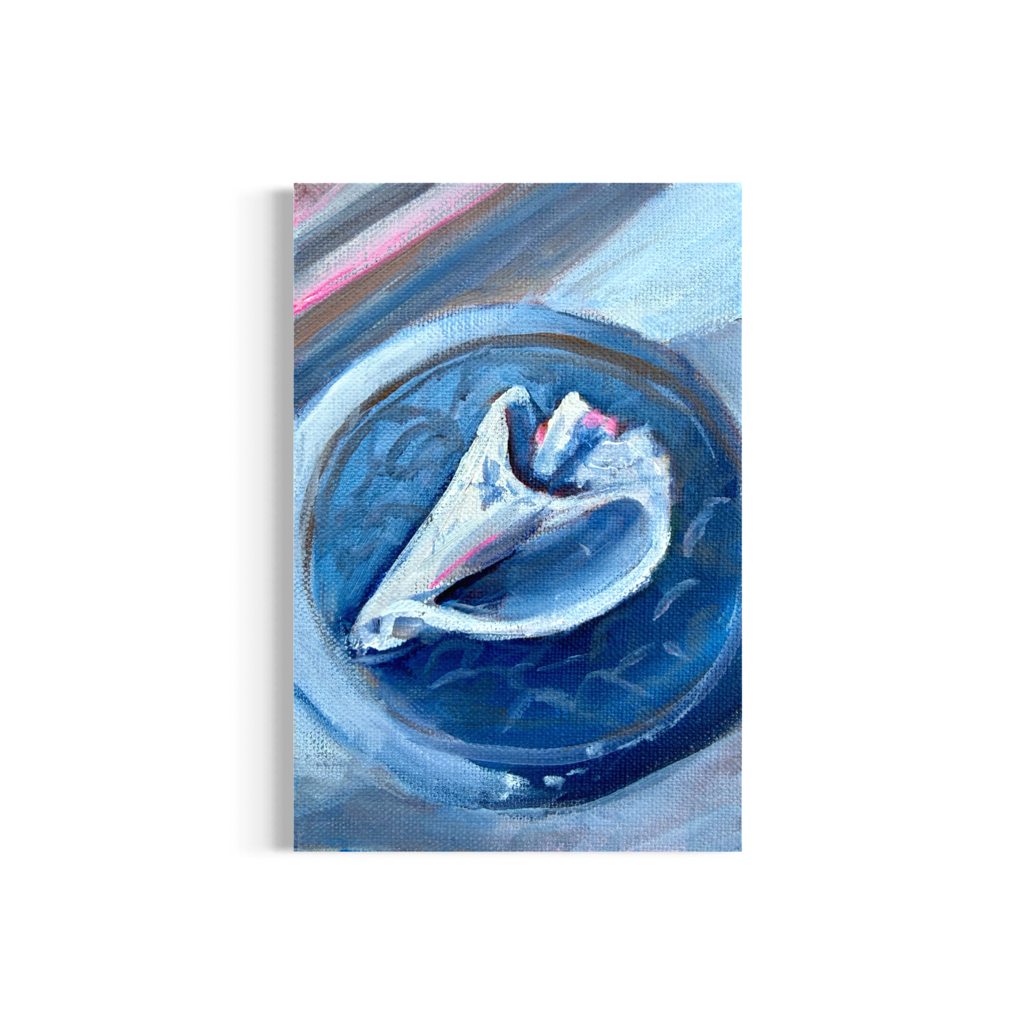 72/100: Seashell | Original Acrylic Painting on linen board, 4x6"