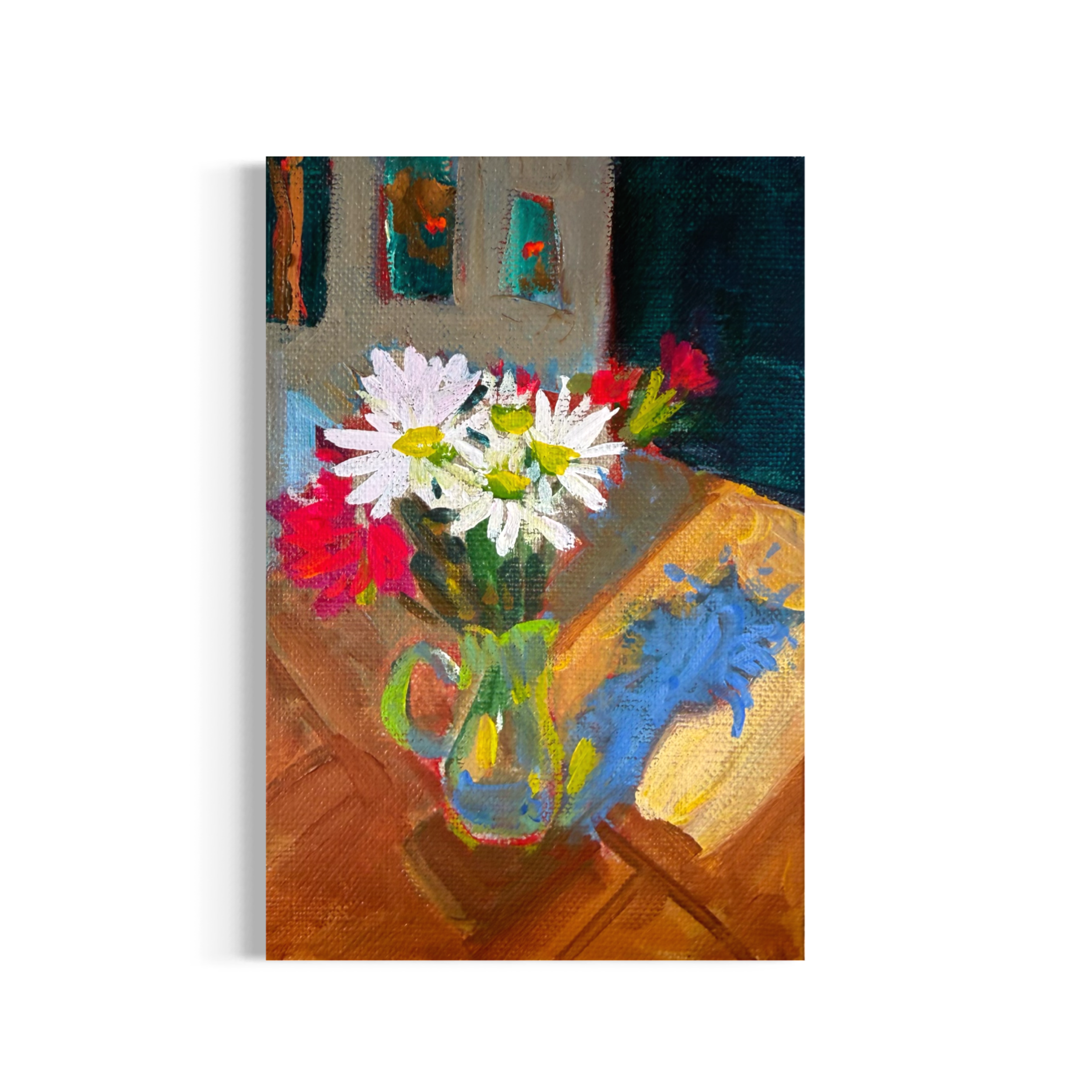 32/100: Flower Arrangement #2 | Original Acrylic Painting on linen board, 4x6"
