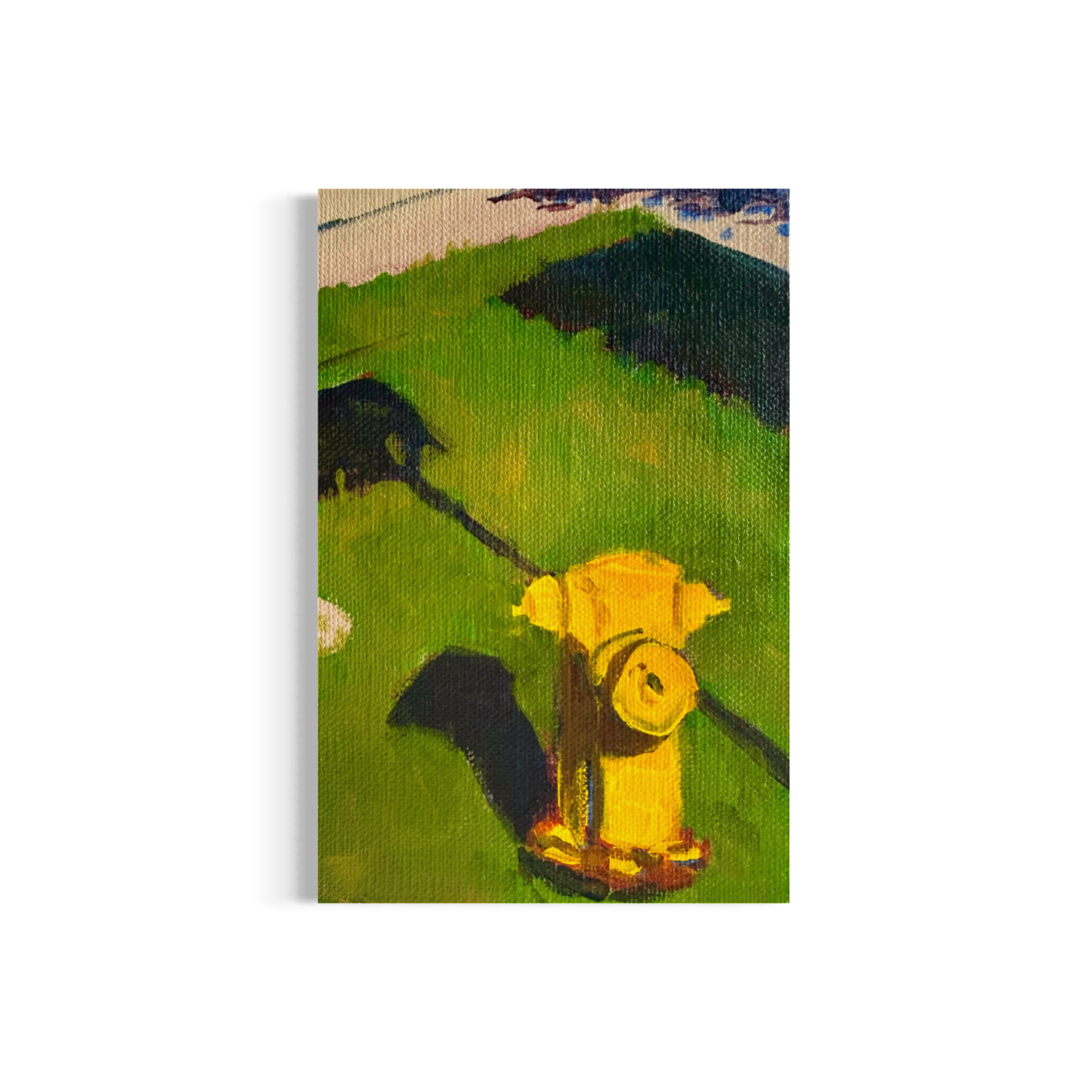 50/100: Fire Hydrant | Original Acrylic Painting on linen board, 4x6"