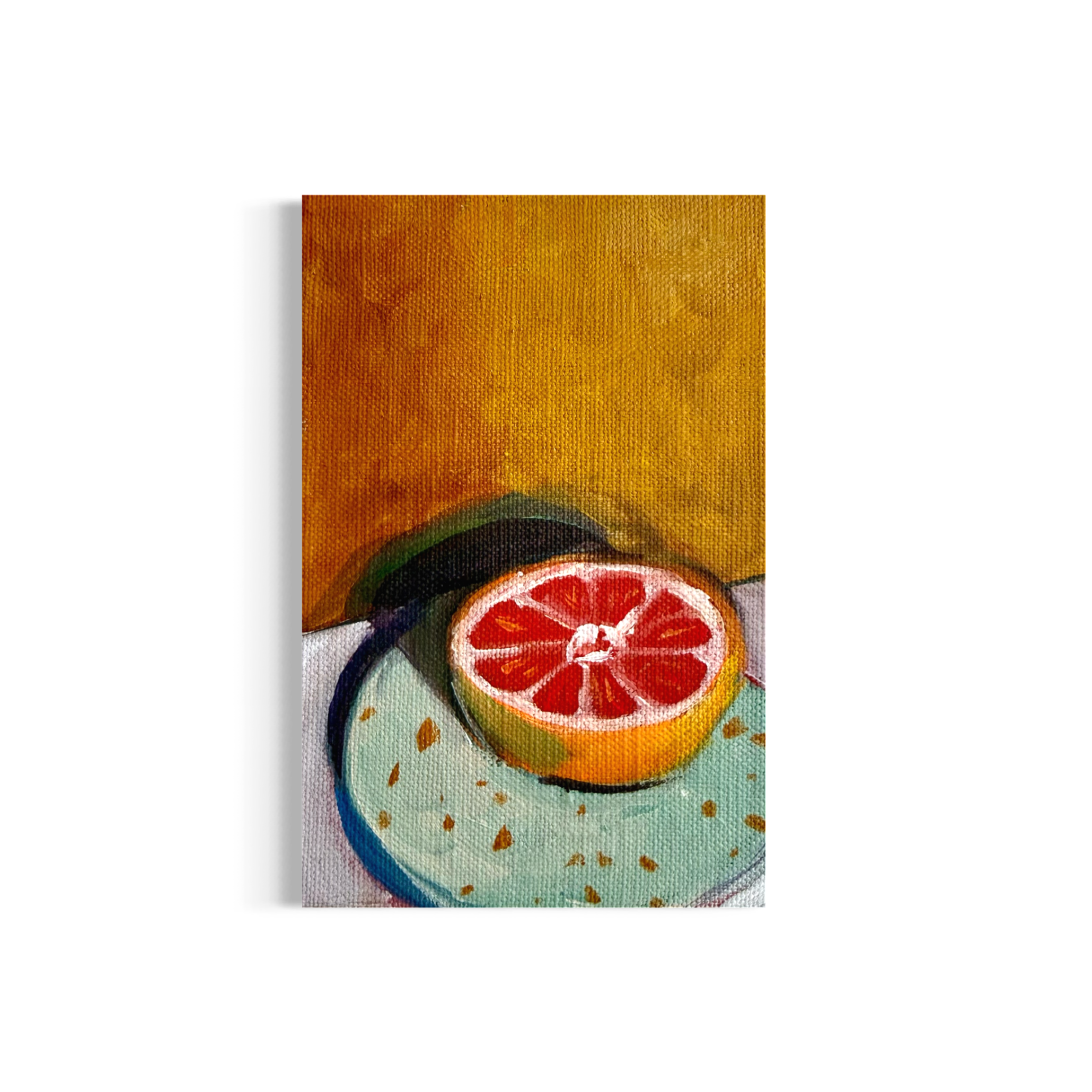 57/100: Grapefruit | Original Acrylic Painting on linen board, 4x6"