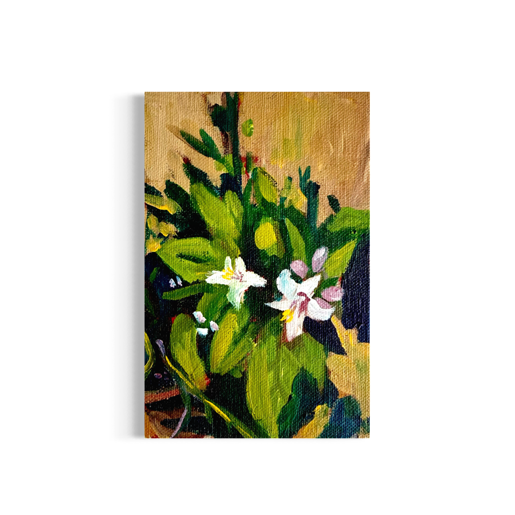 22/100: Lemon Blossoms | Original Acrylic Painting on linen board, 4x6"