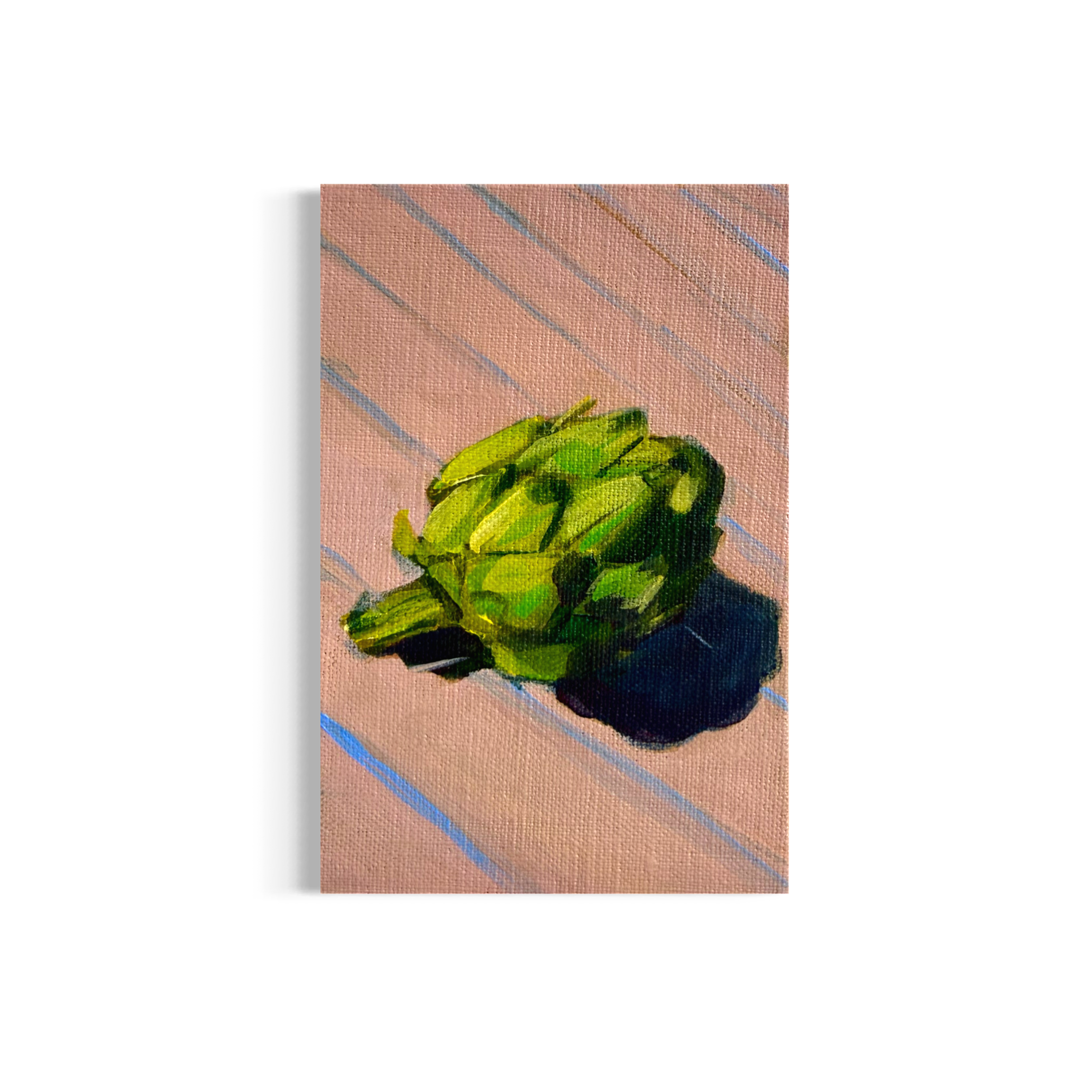 41/100: Artichoke | Original Acrylic Painting on linen board, 4x6"