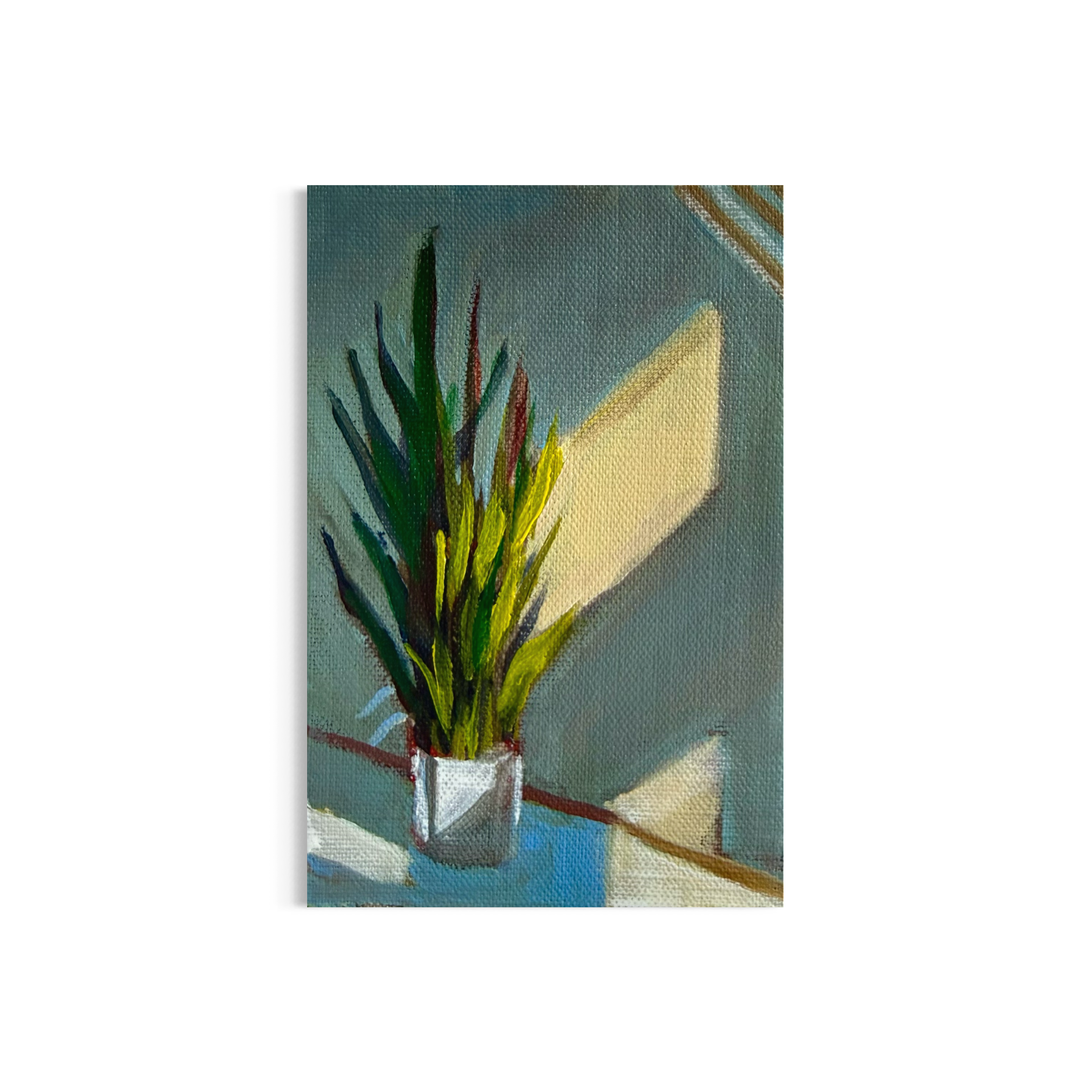 79/100: Snake Plant | Original Acrylic Painting on linen board, 4x6"