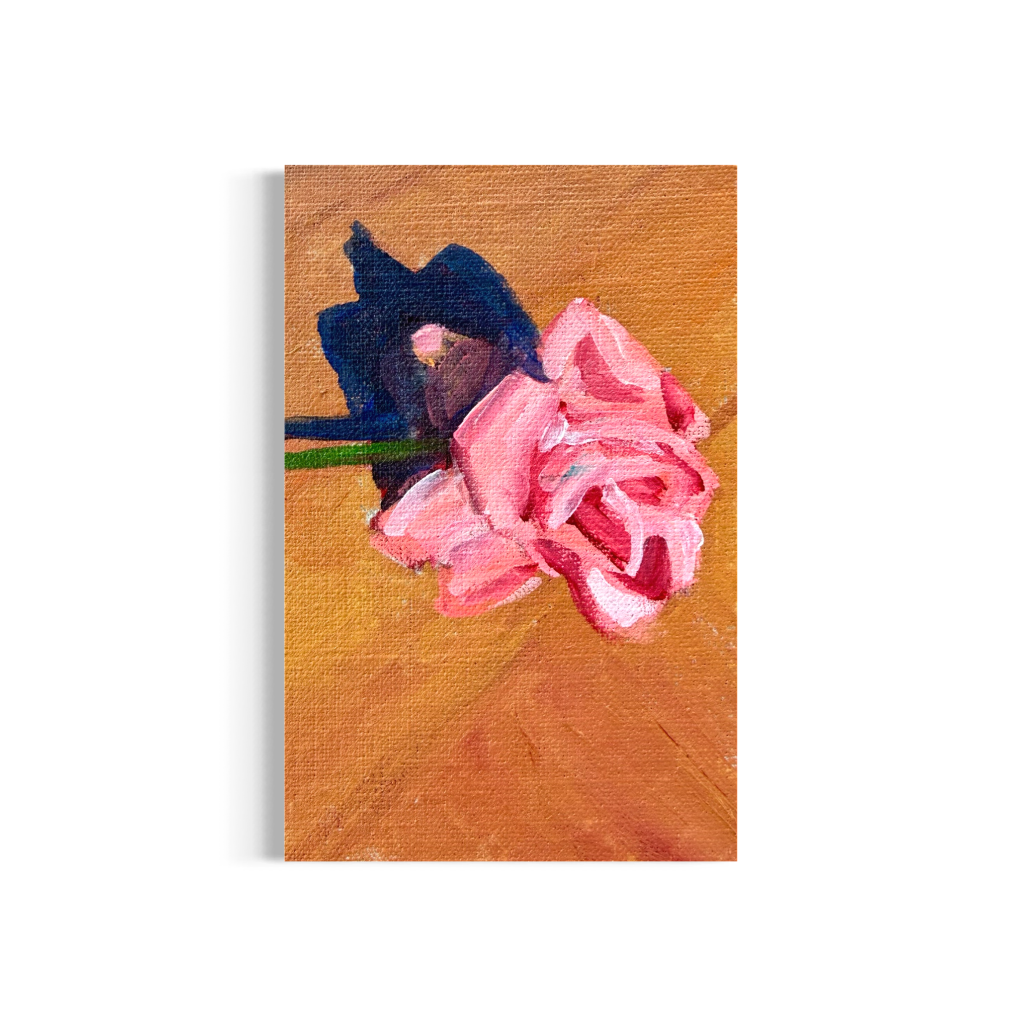 36/100: Pink Rose | Original Acrylic Painting on linen board, 4x6"