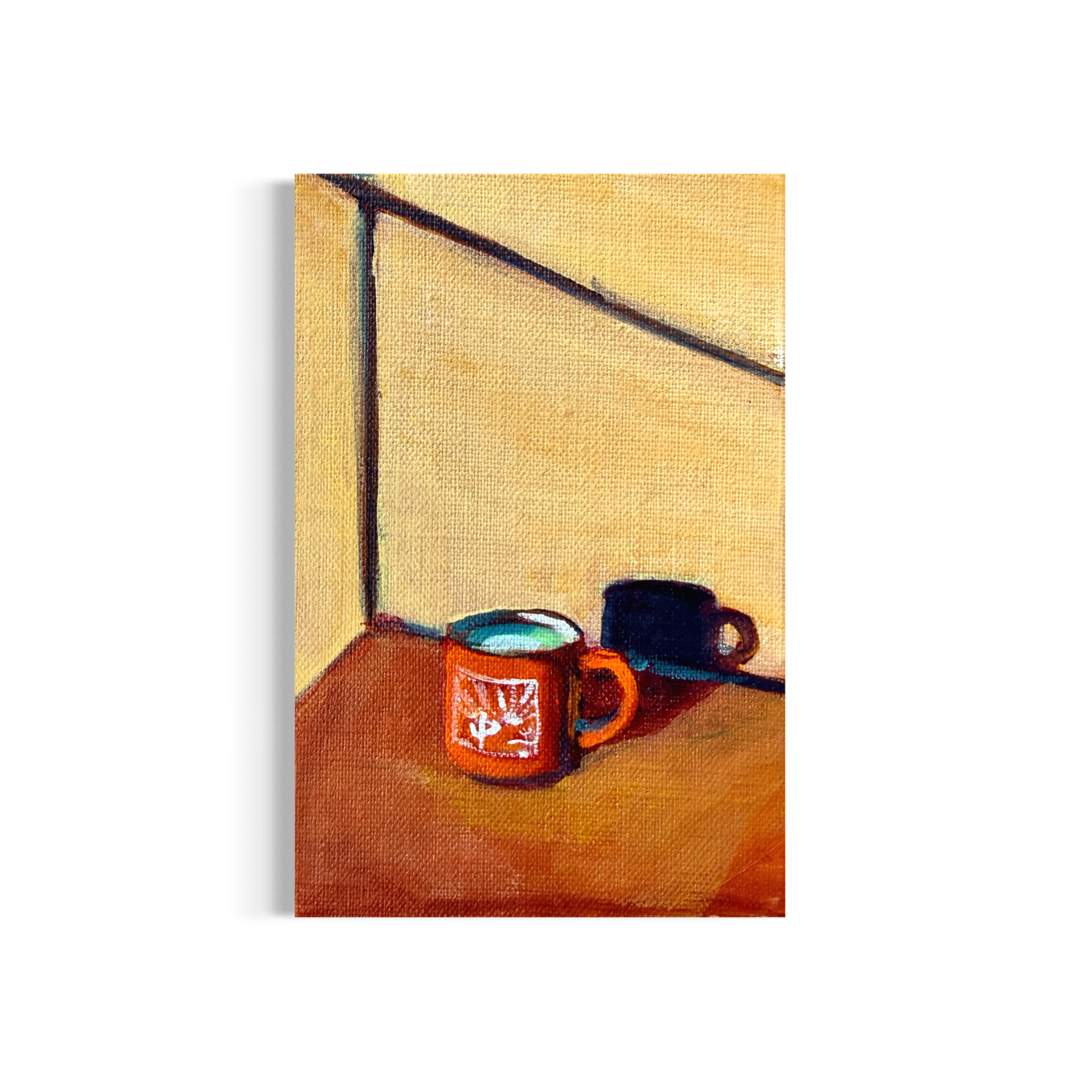 42/100: Sunrise Matcha | Original Acrylic Painting on linen board, 4x6"