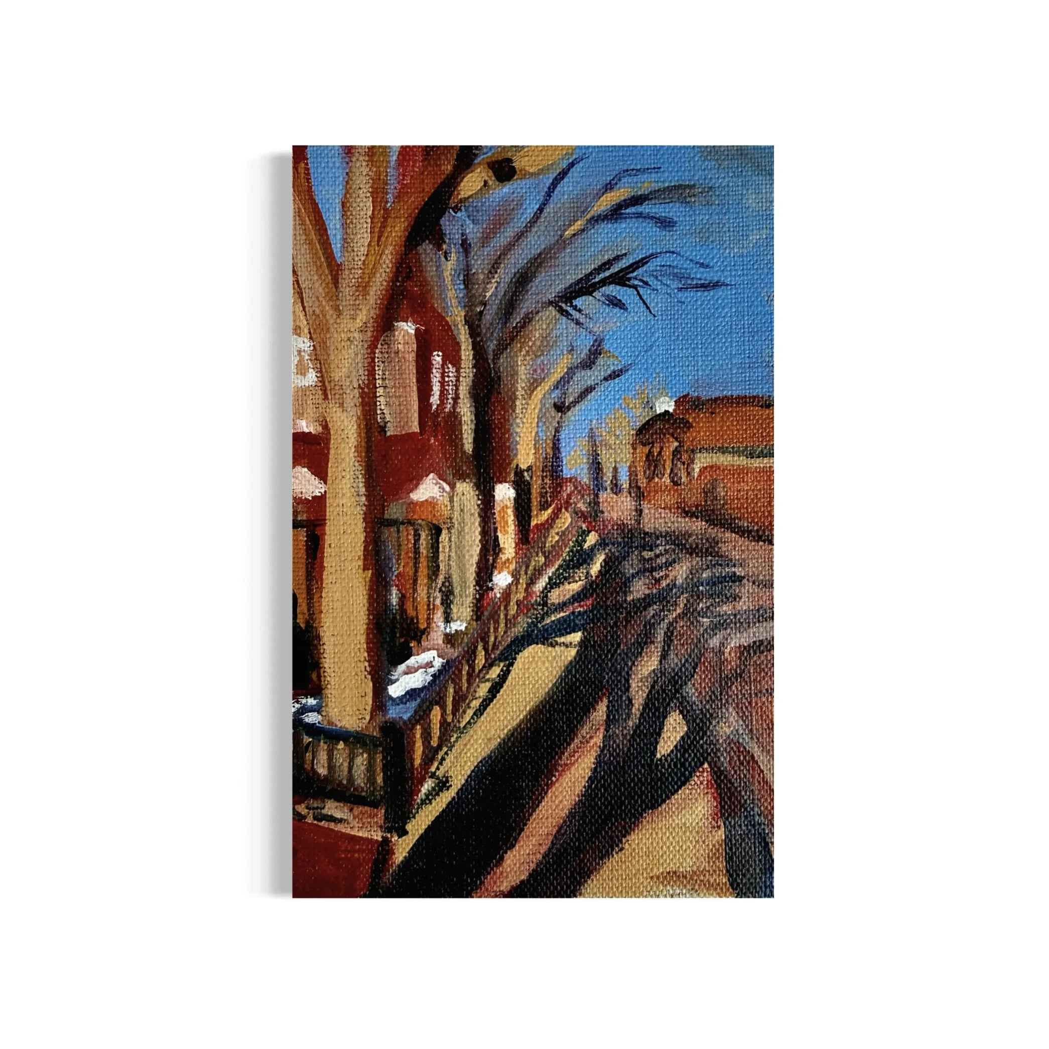 28/100: Winter in Chicago #1 | Original Acrylic Painting on linen board, 4x6" (Copy)