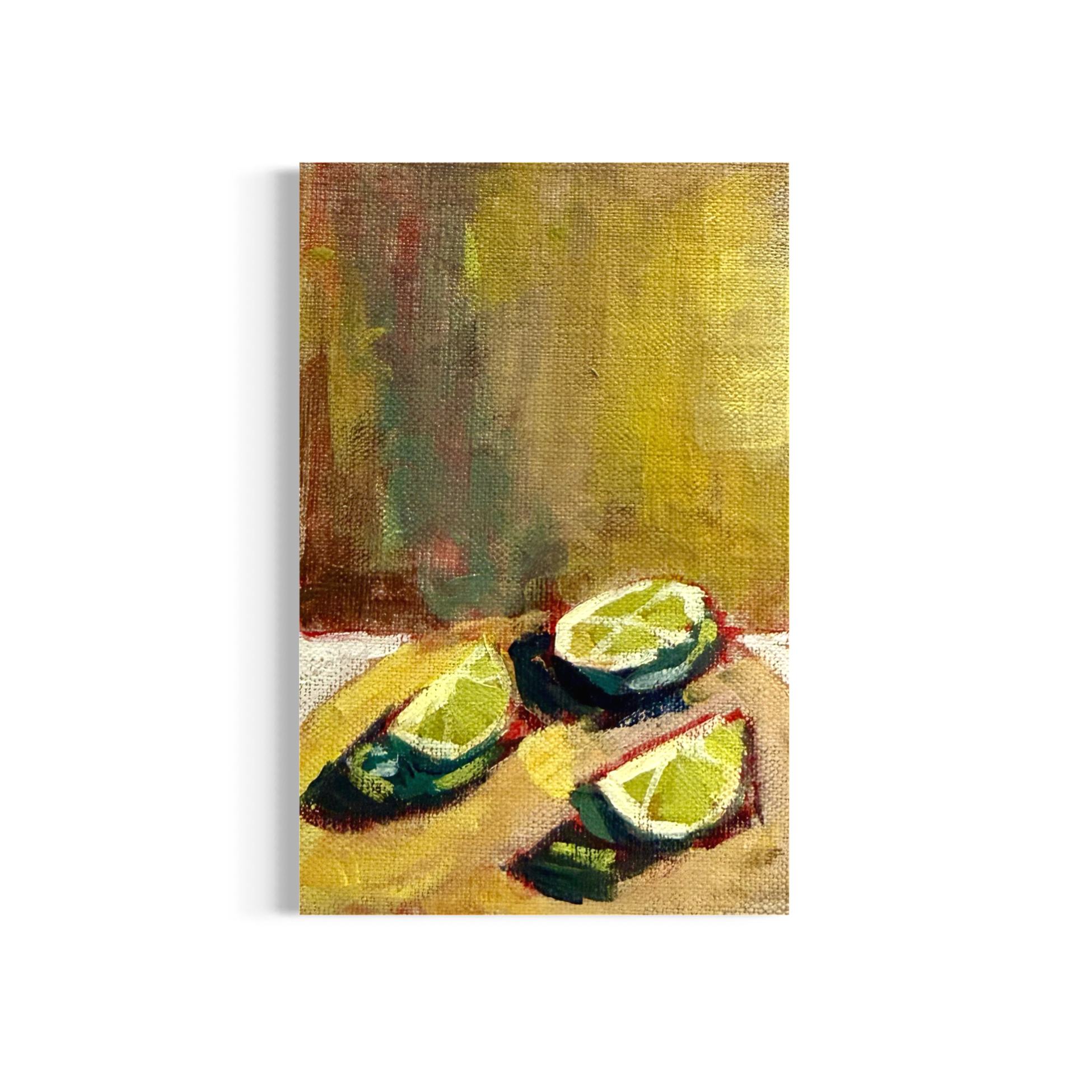 1/100: Limes | Original Acrylic Painting on linen board, 4x6"