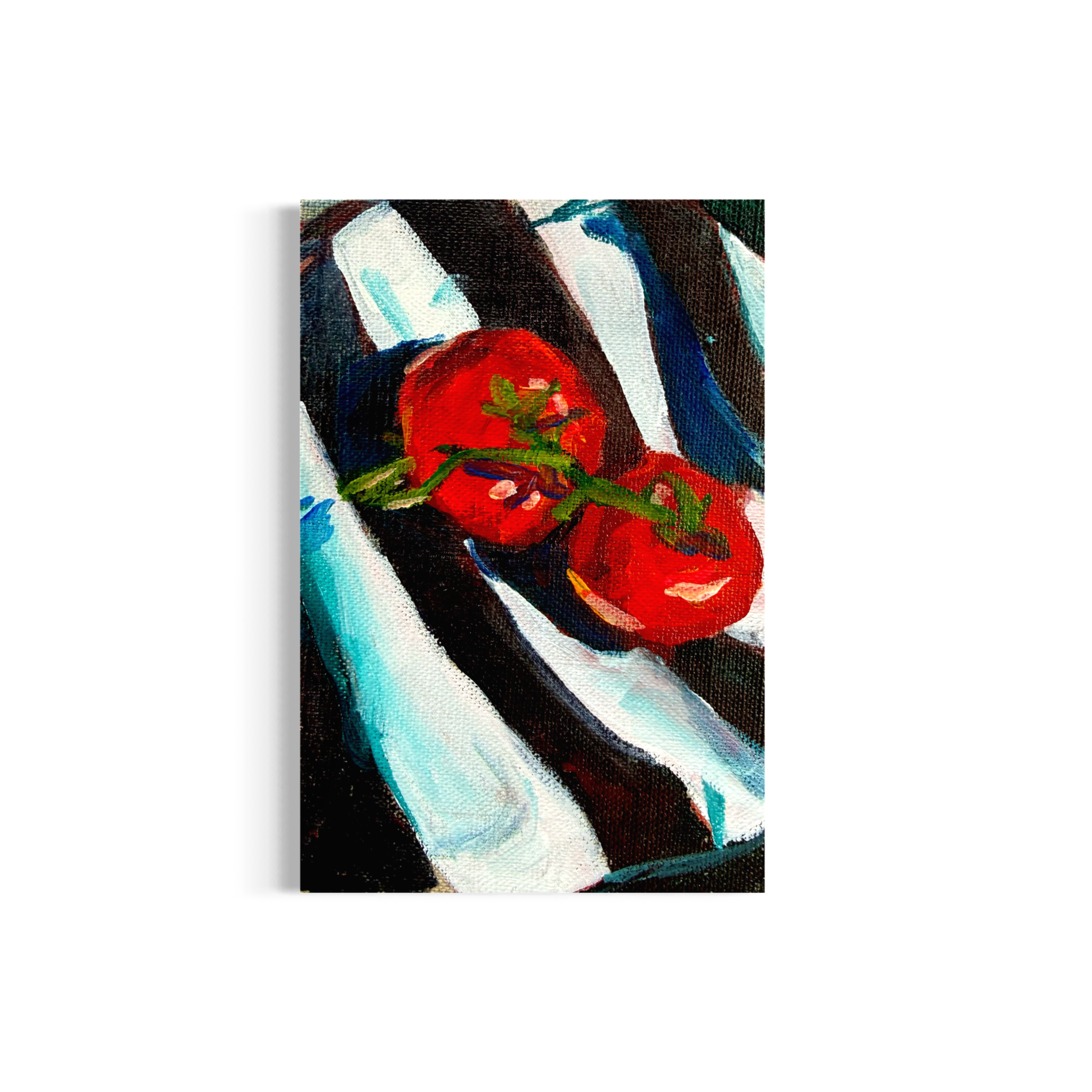 53/100: Tomatoes #1 | Original Acrylic Painting on linen board, 4x6"