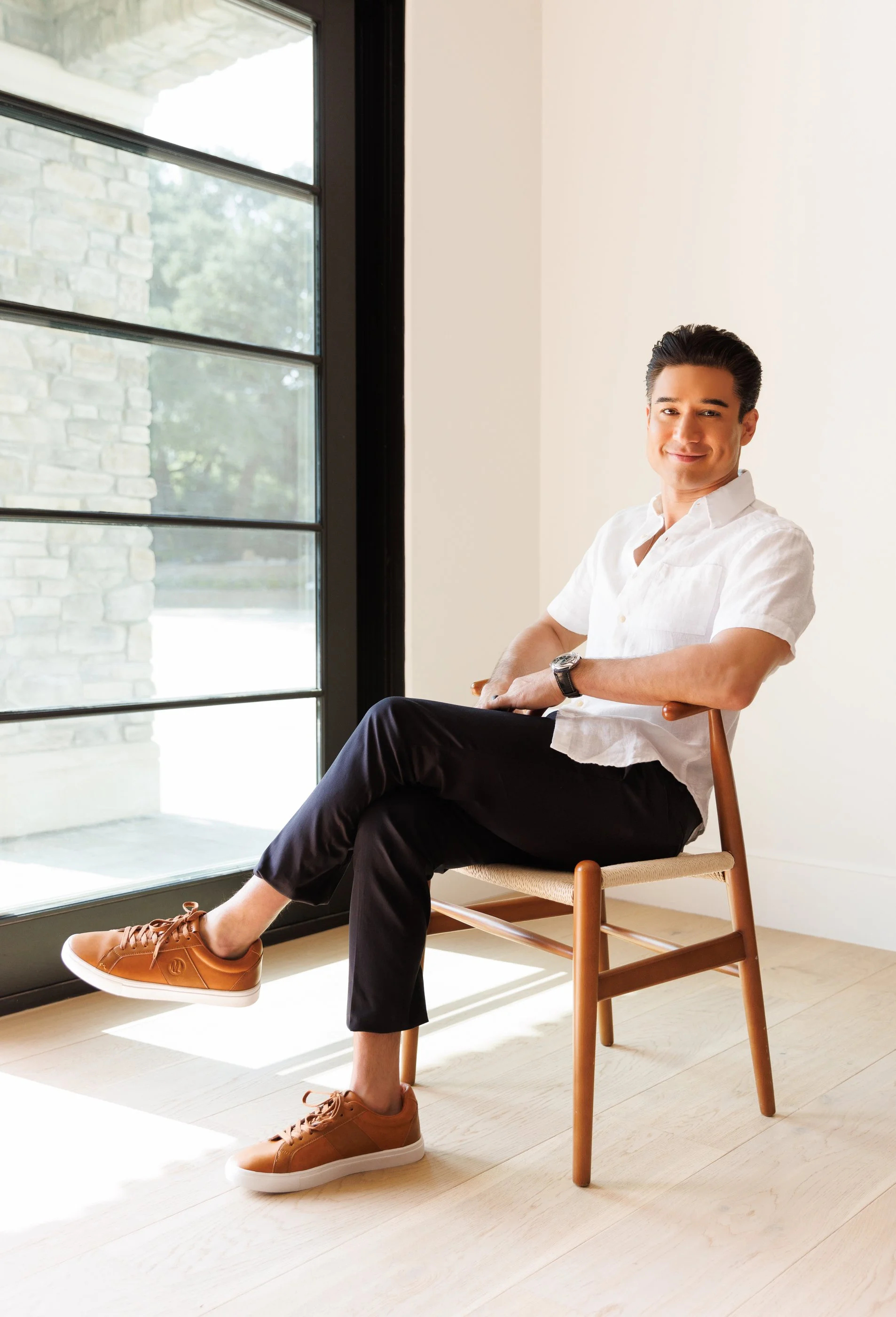 Mario Lopez photographed for his footwear brand campaign.