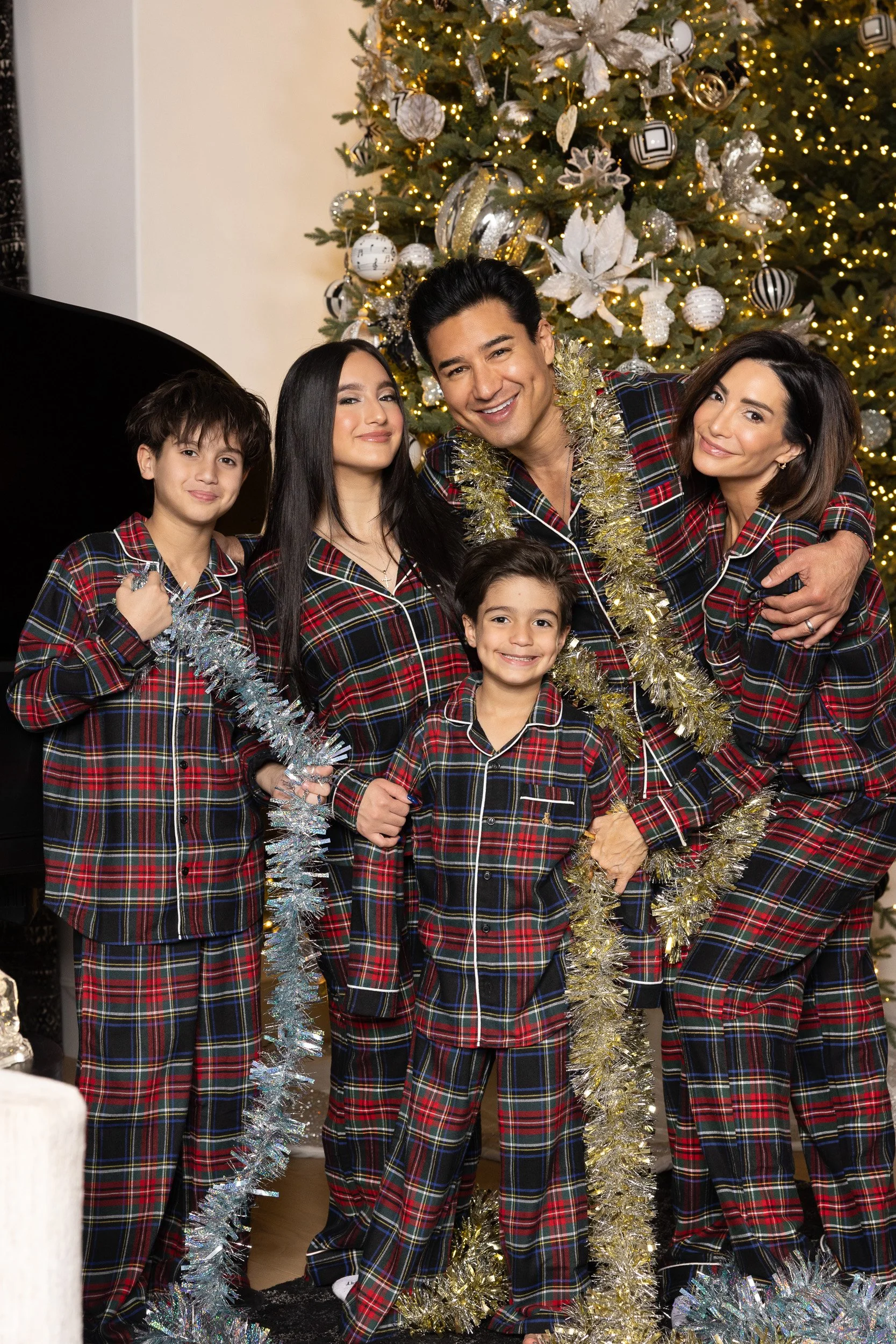 Mario Lopez and family photographed for People Magazine holiday feature.