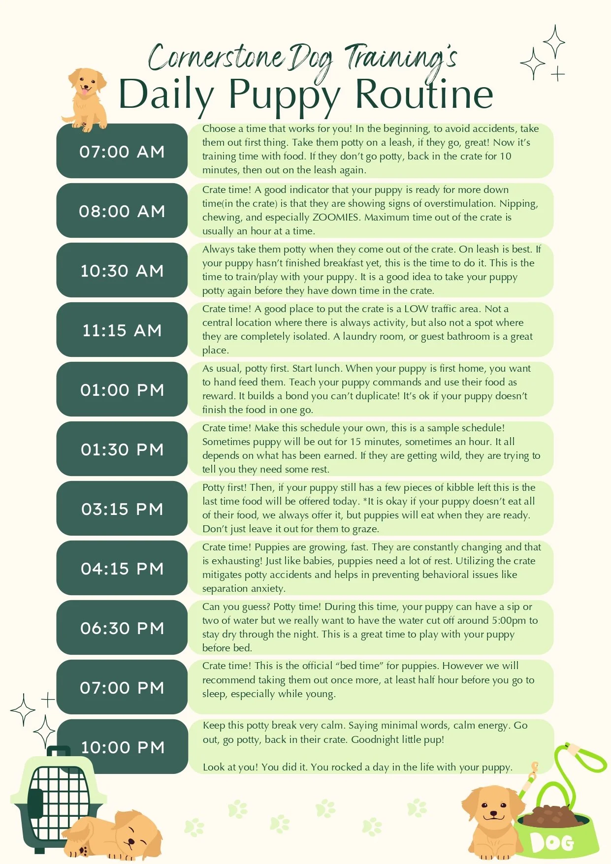 Puppy Schedule Matthews Legacy Farm