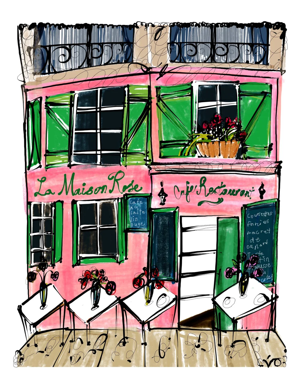 Pink house Montmartre by Annie Naranian — annie naranian