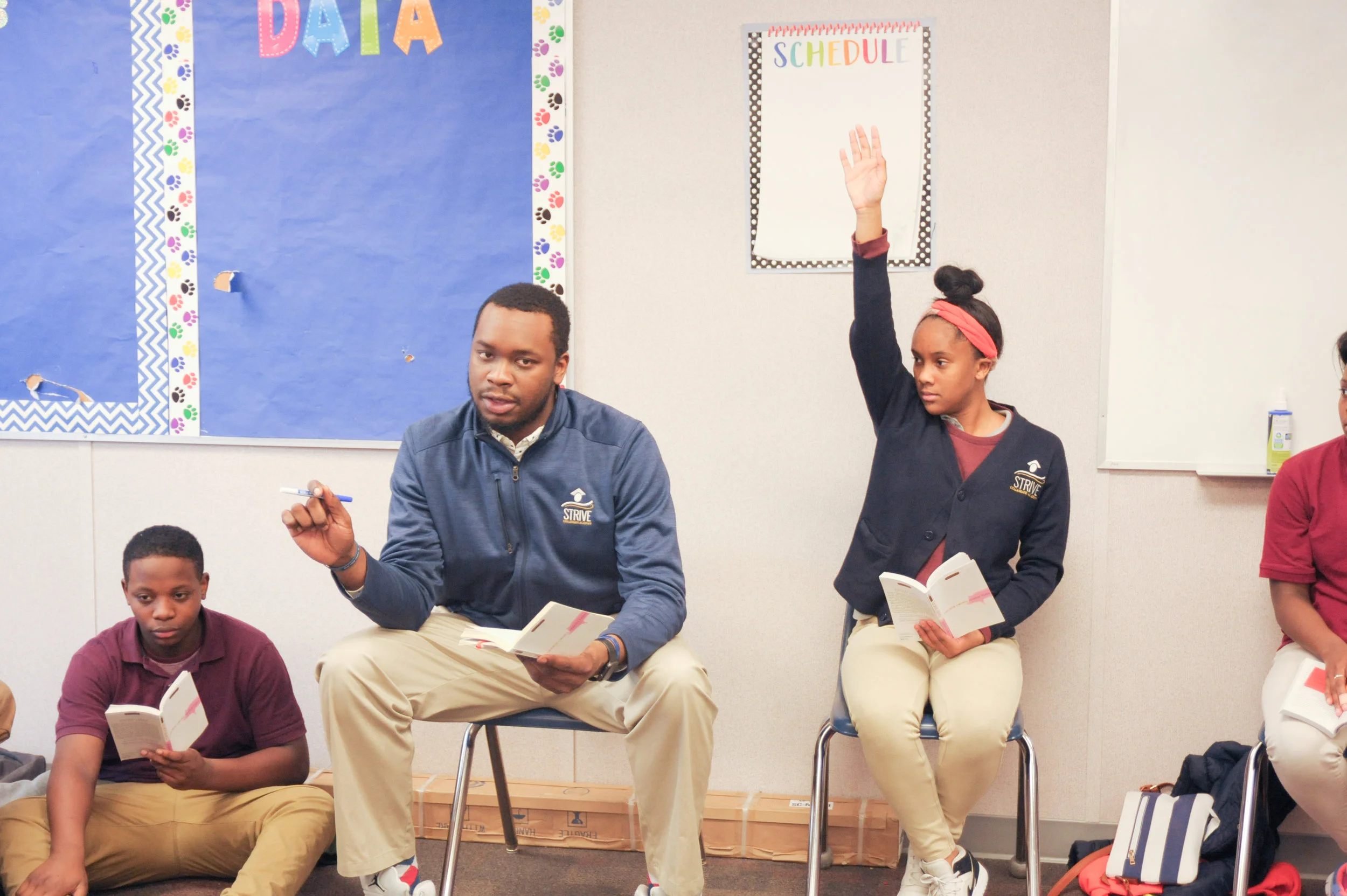 Students discuss their reading at STRIVE Collegiate Academy.