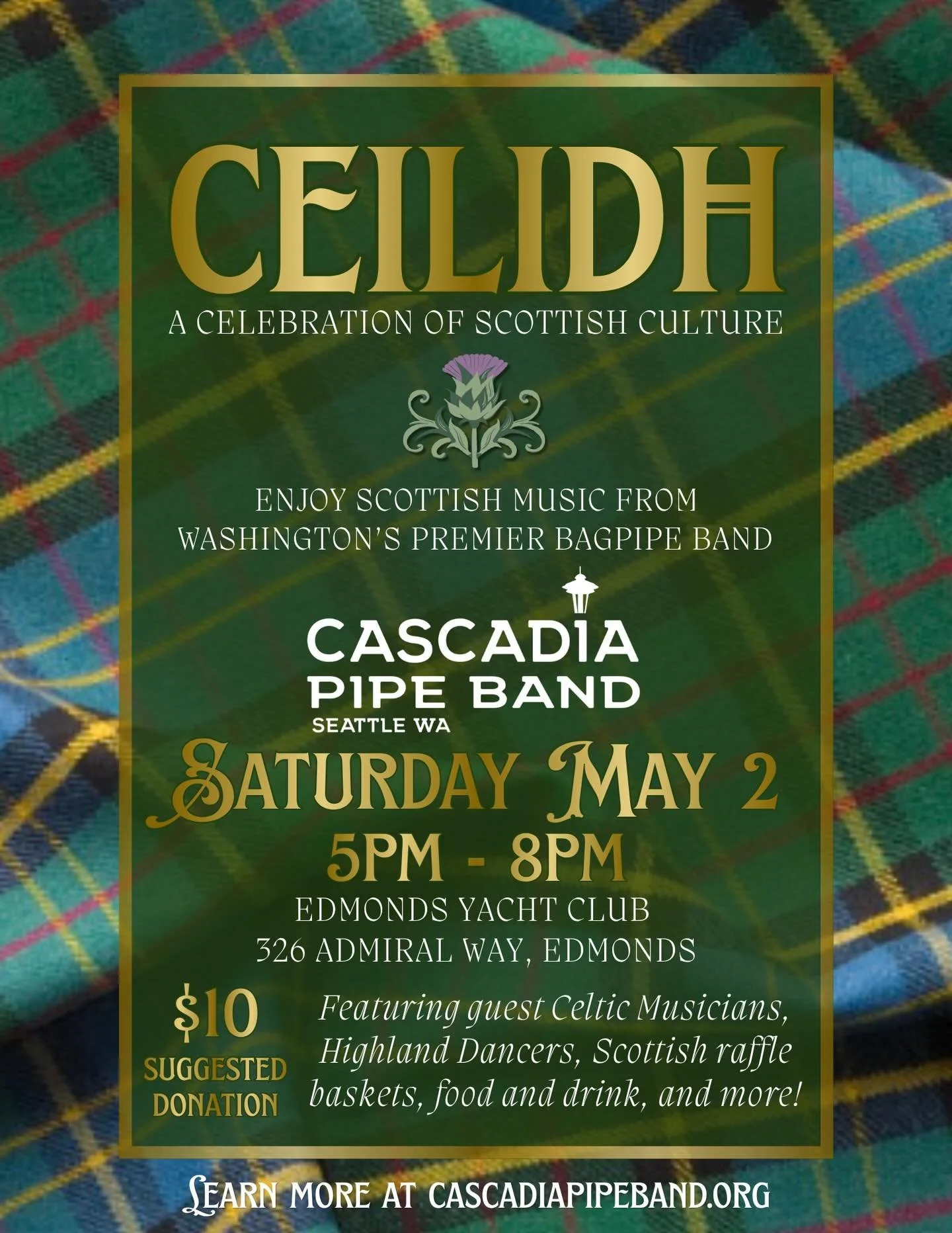 Cascadia Pipe Band Ceilidh Flyer