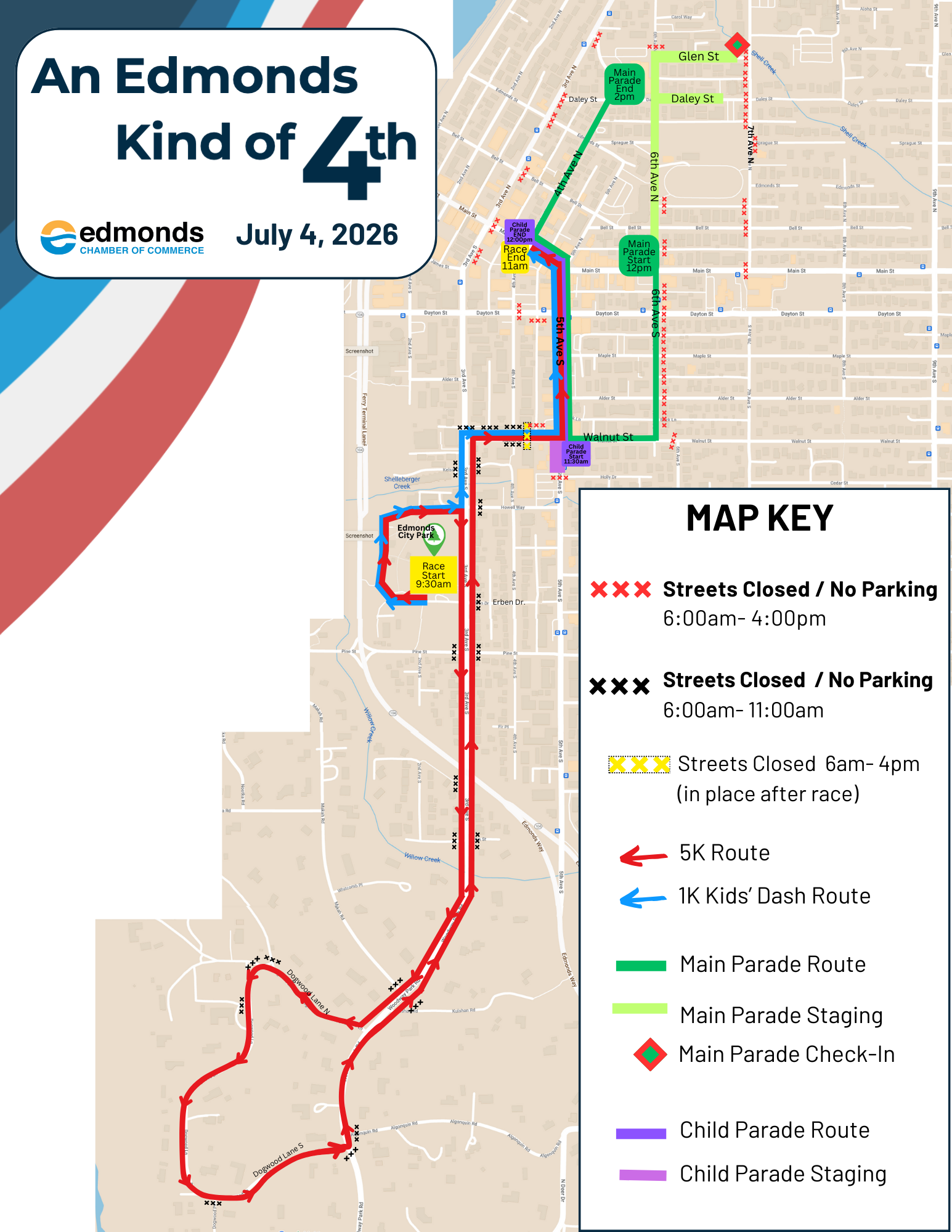 2026 Edmonds July 4th Parade Route