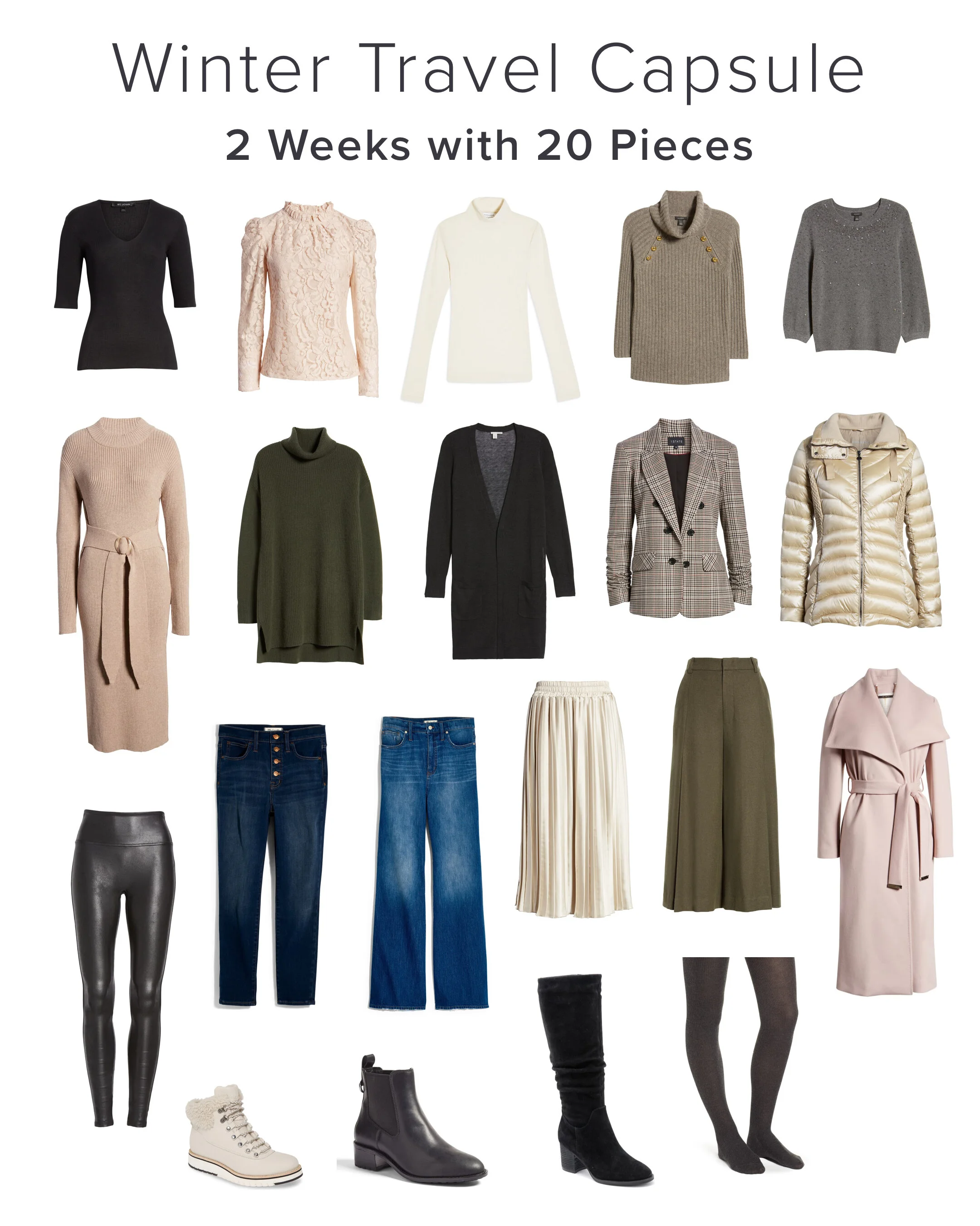 Winter Travel Capsule: 20 Pieces for 2 Weeks in a Cold Climate
