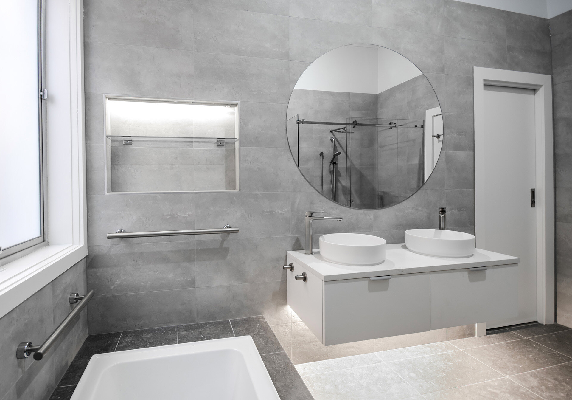 Modern Bathroom Renovation with feature lighting Melbourne