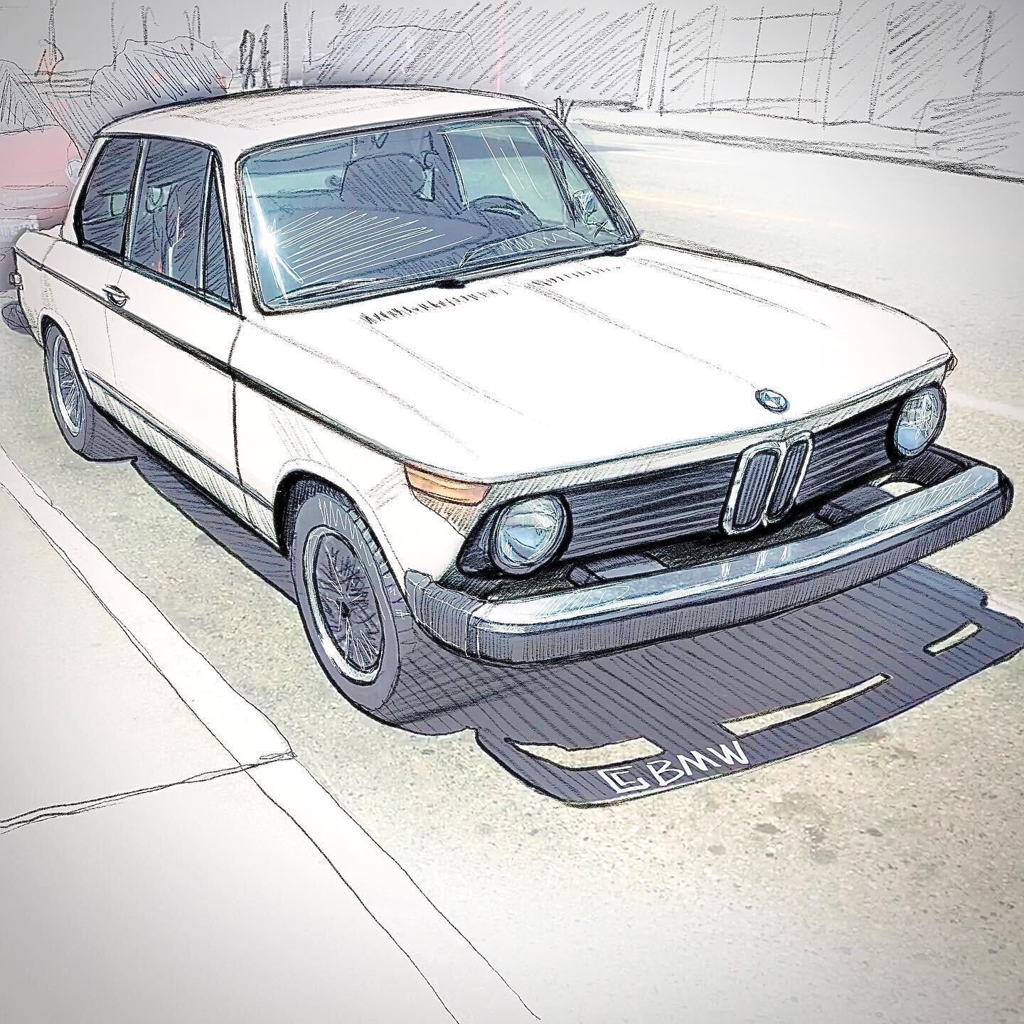 BMW 1600-02  #bmwclub #bmw3series #bmwclassic #bmwfan #classiccars #bmwlife #carsketch #carart #carartwork #cararts #carartistcommunity  #cartisgraphy #vintagecars #vintagebmw
