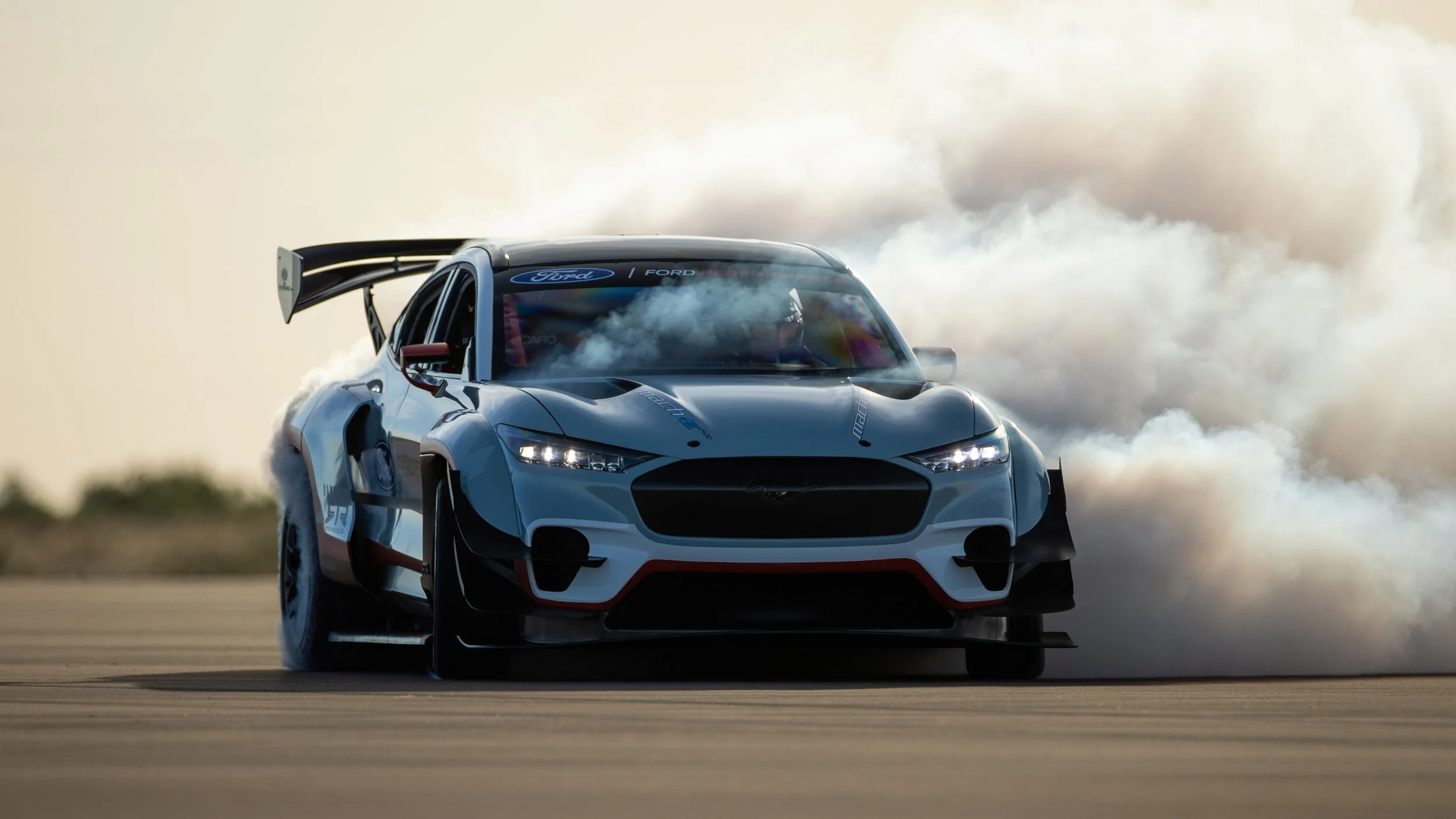 Vaughn Gittin Jr. & Jim Farley Test Drive Mustang Mach-E 1400 | Ford Performance