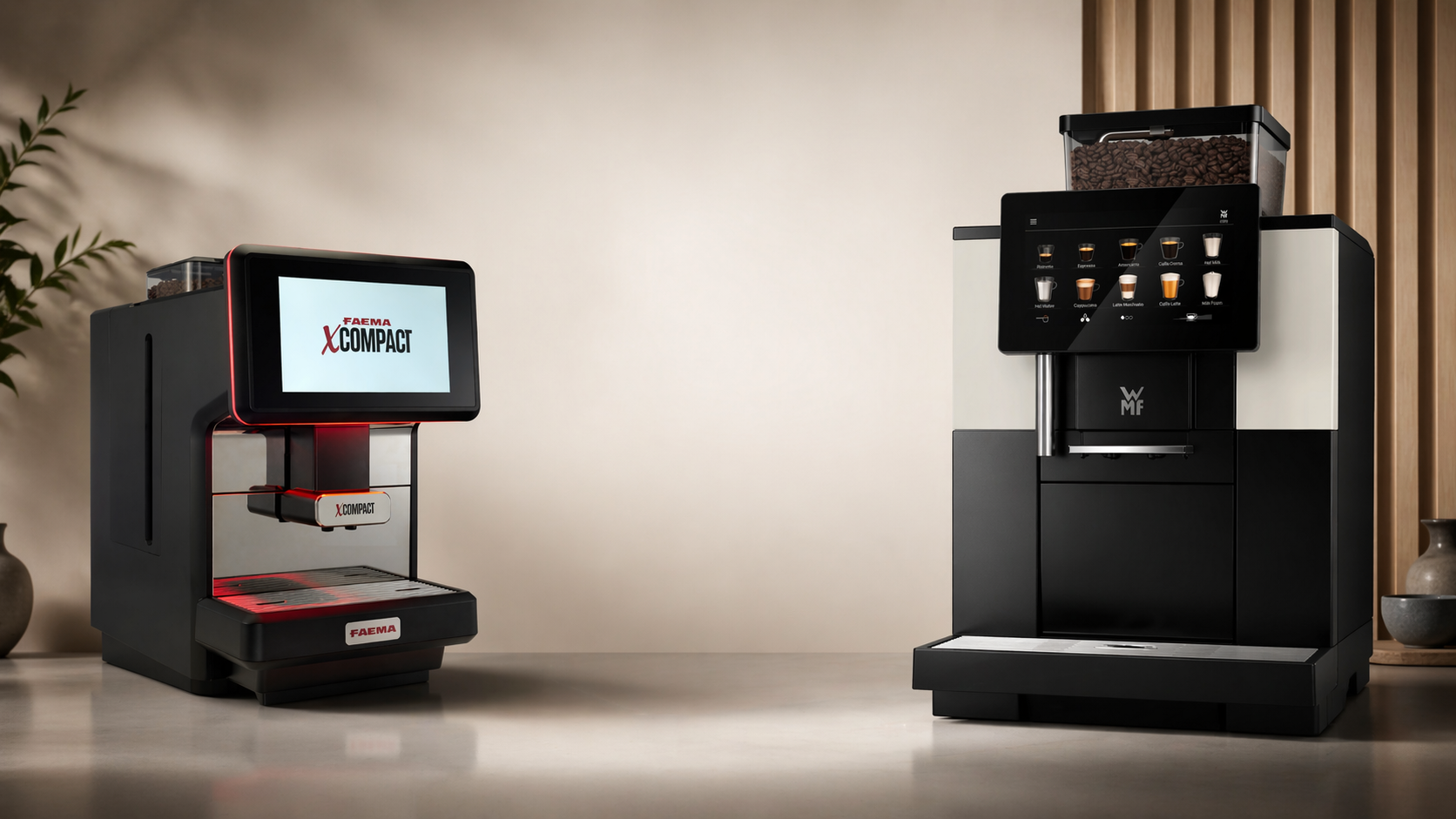 KOHVIMASINAD TOOTLIKKUSEGA KUNI 80 TASSI - WMF 950 S &amp; FAEMA X-COMPACT