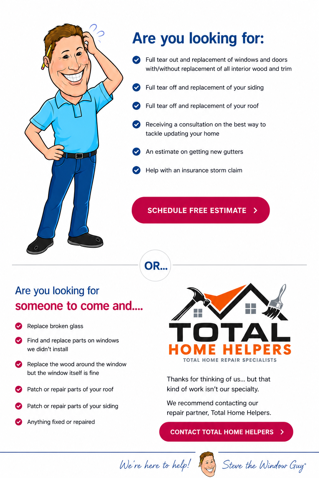 Choose between a free home improvement estimate or home repair services